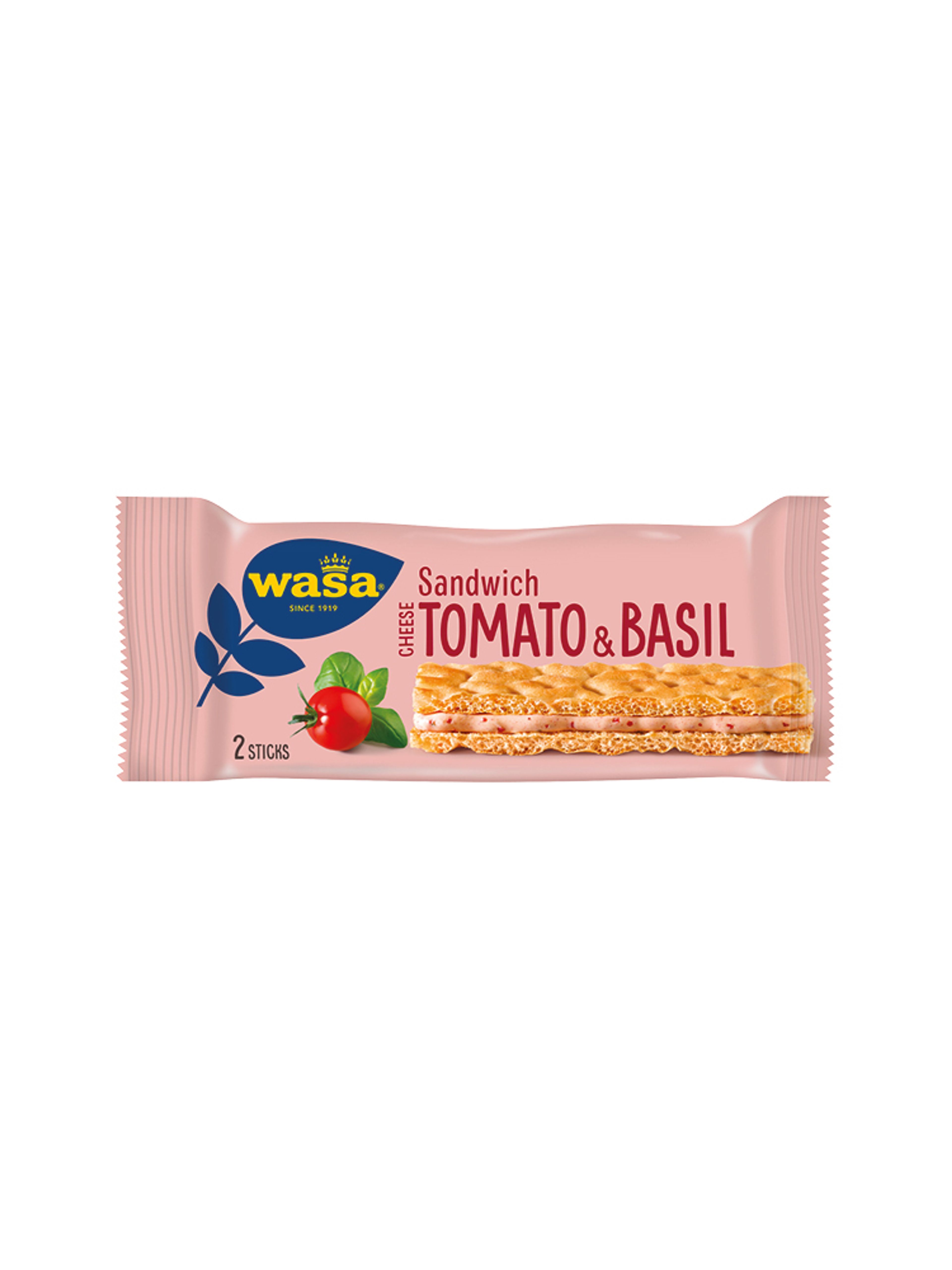 Produktbild som visar Sandwich Cheese Tomato & Basil från Wasa