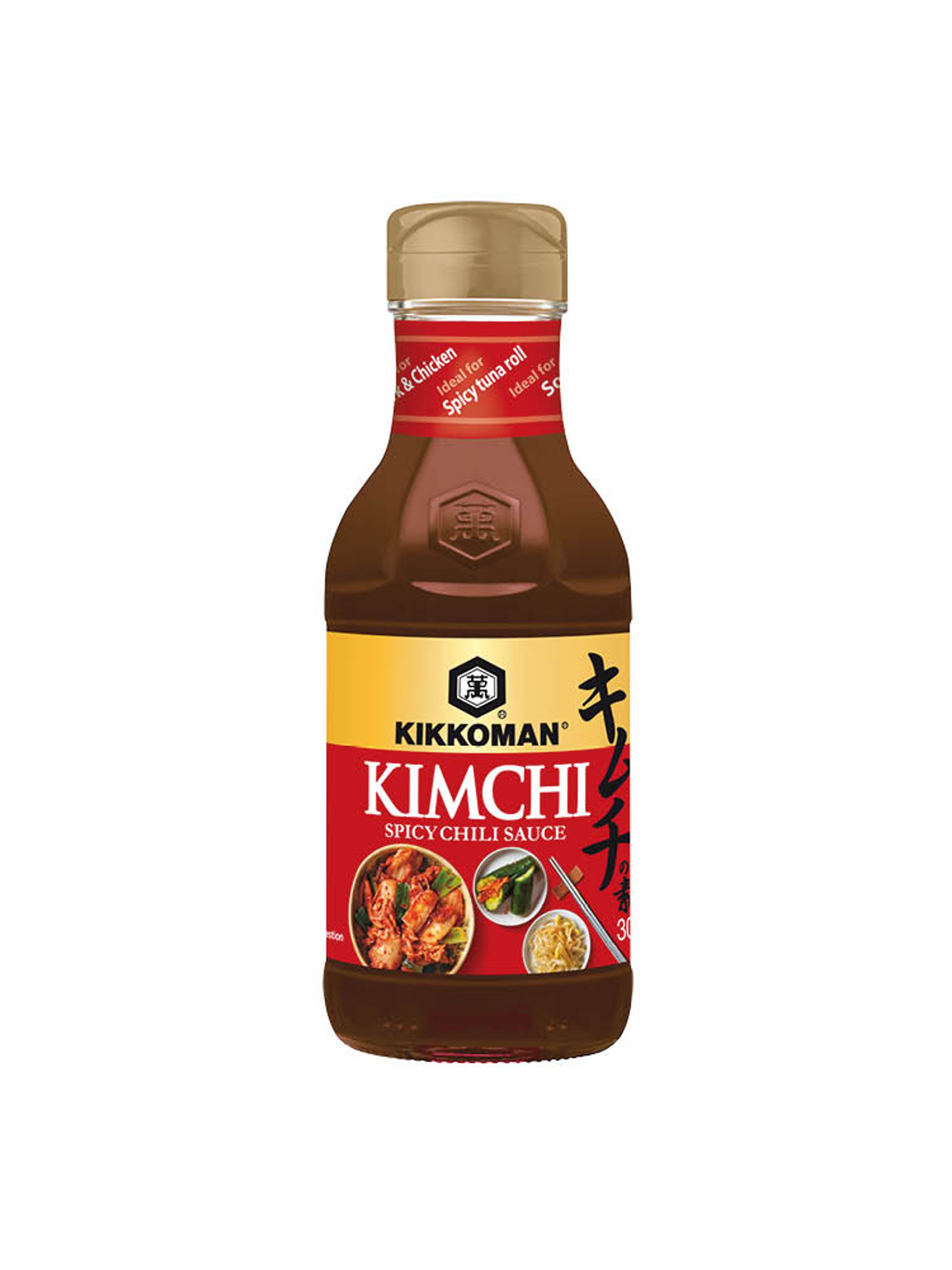 Produktbild som visar Kimchi Spicy Chili sås från Kikkoman