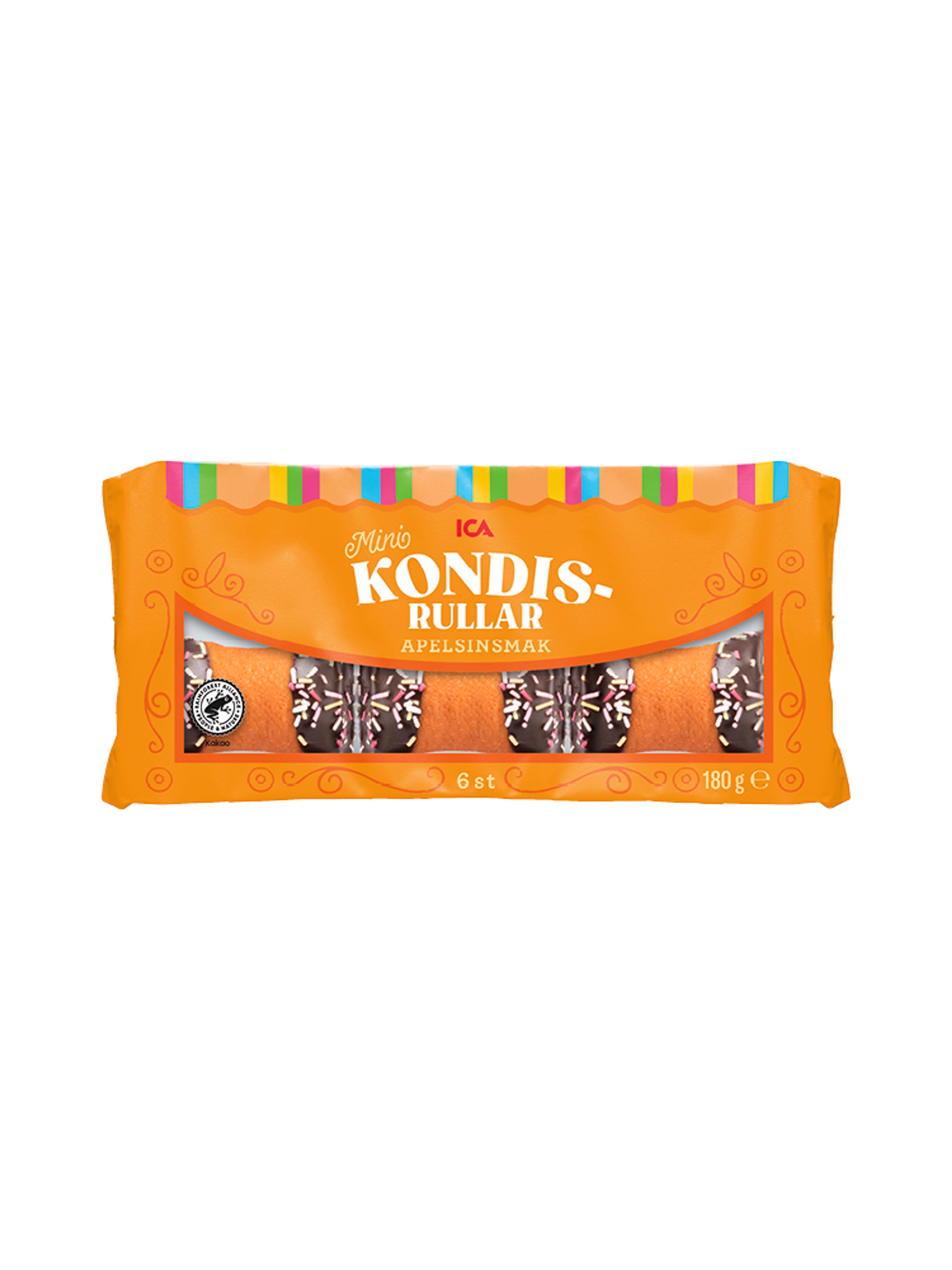 Produktbild som visar Kondisrullar apelsinsmak från ICA