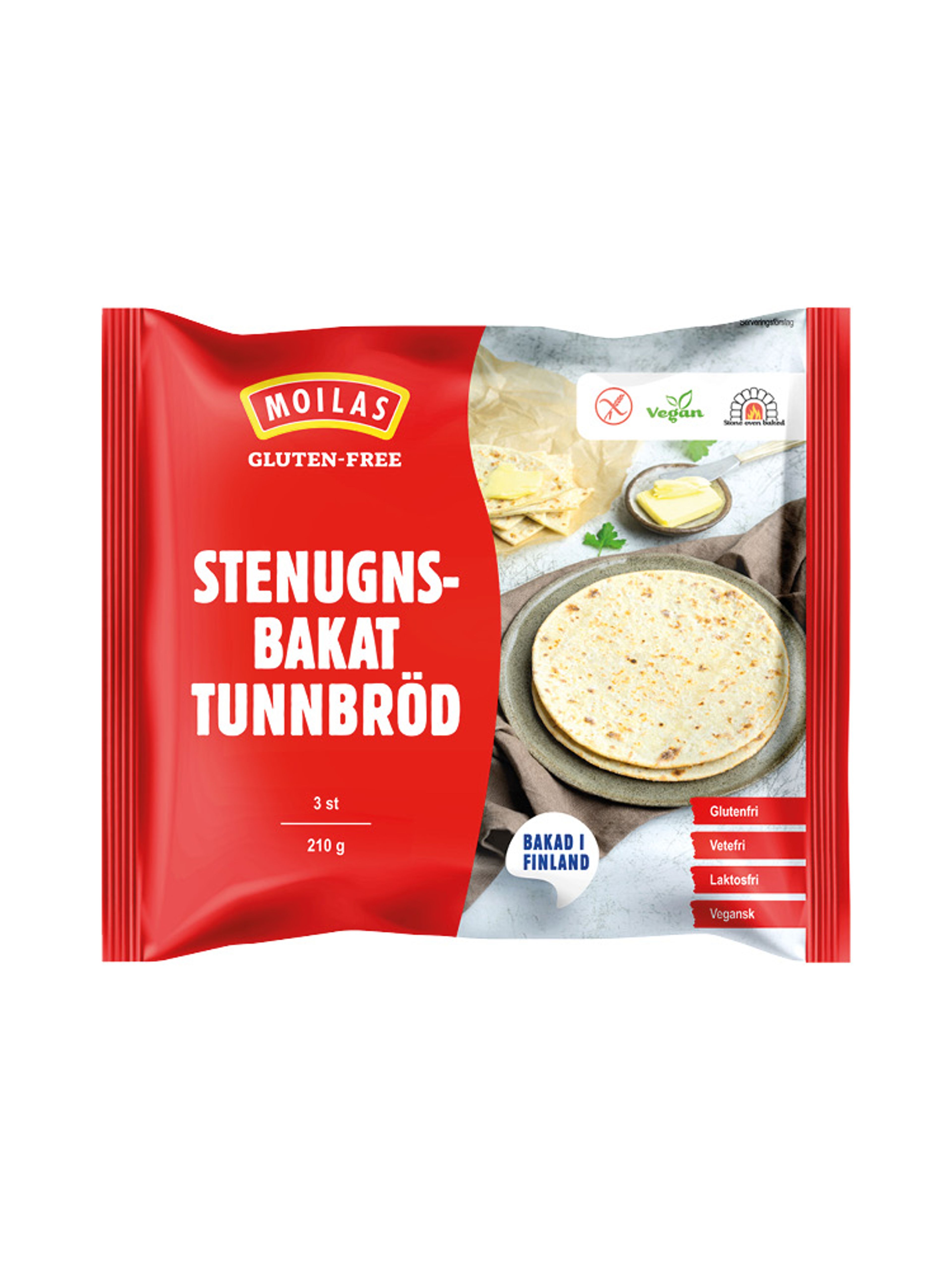 Produktbild som visar Glutenfritt Stenugnsbakat Tunnbröd från Moilas