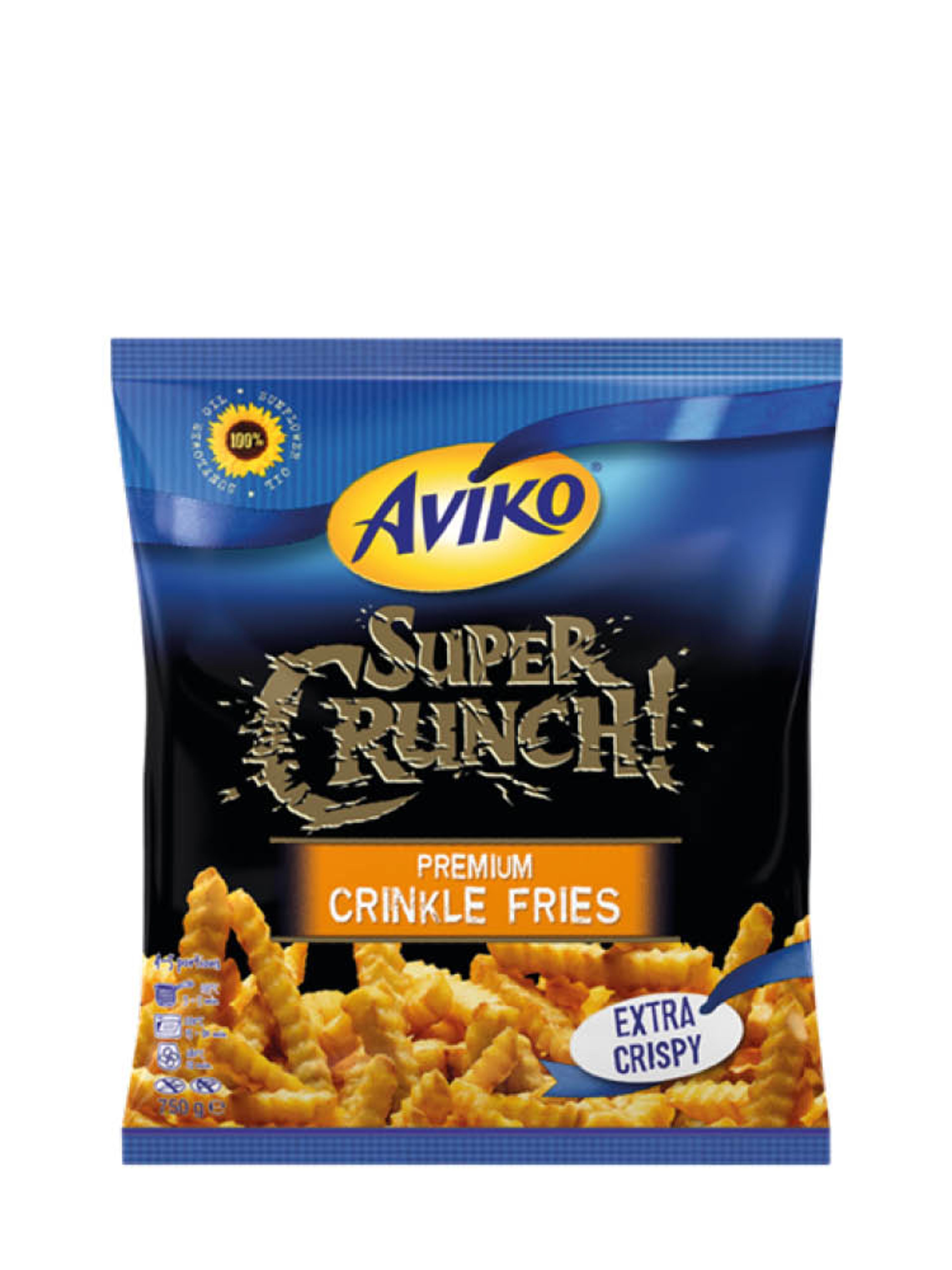 Produktbild som visar Super Crunch Crinkle Fries från Aviko