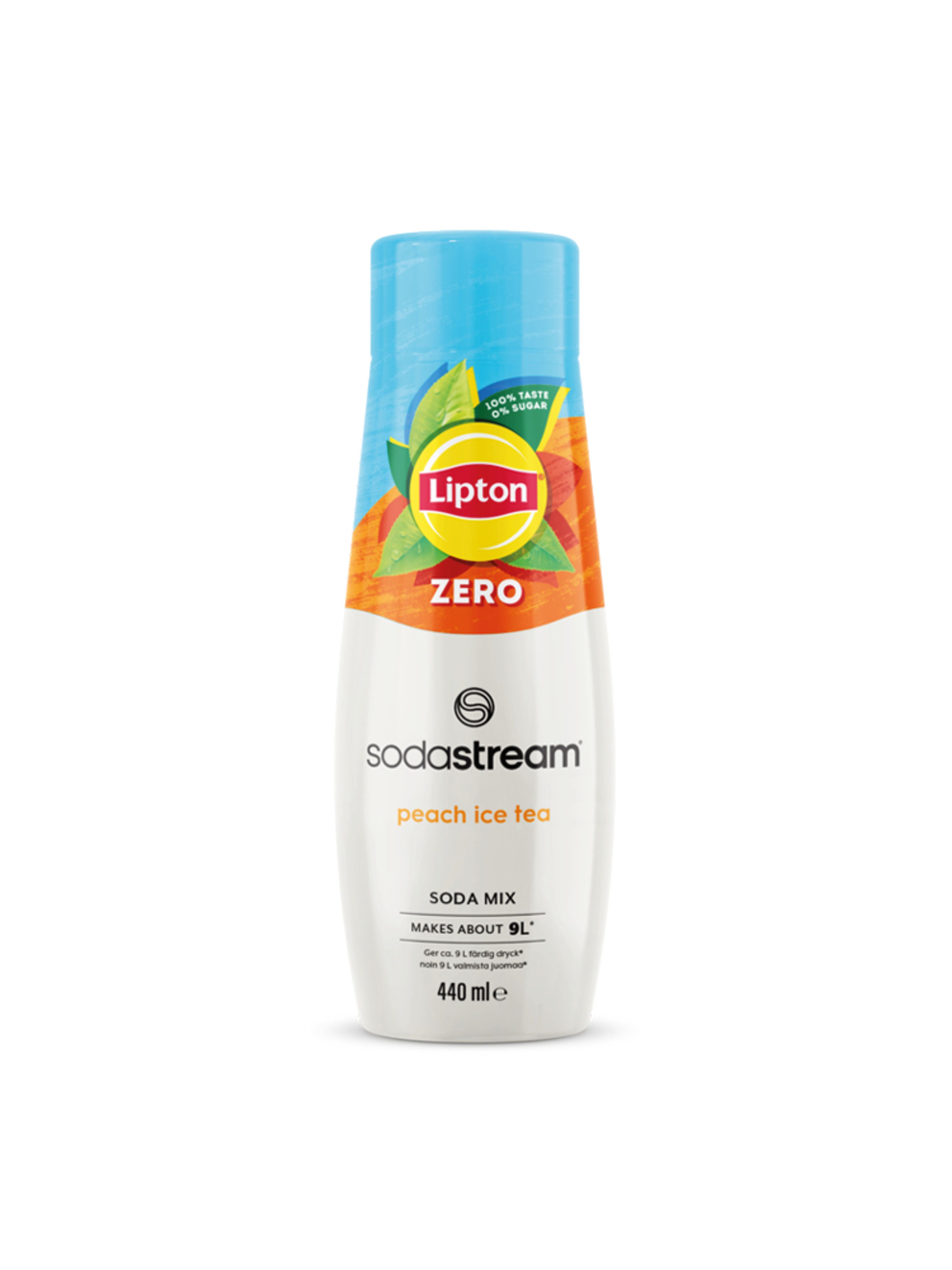 Produktbild som visar Lipton Ice Tea Peach Zero från Sodastream