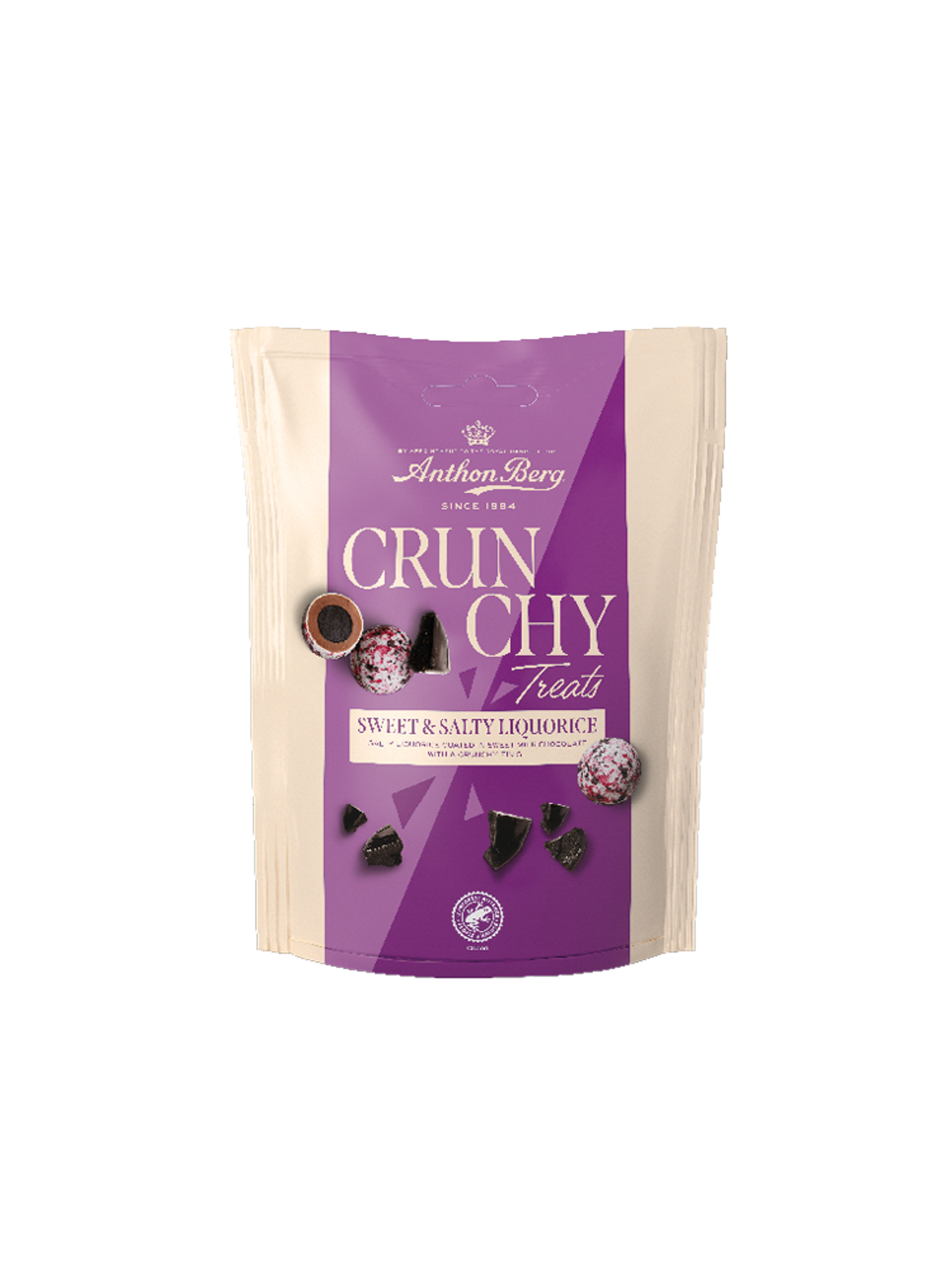 Produktbild som visar Crunchy Treats Sweet & Salty Liquorice från Anthon Berg