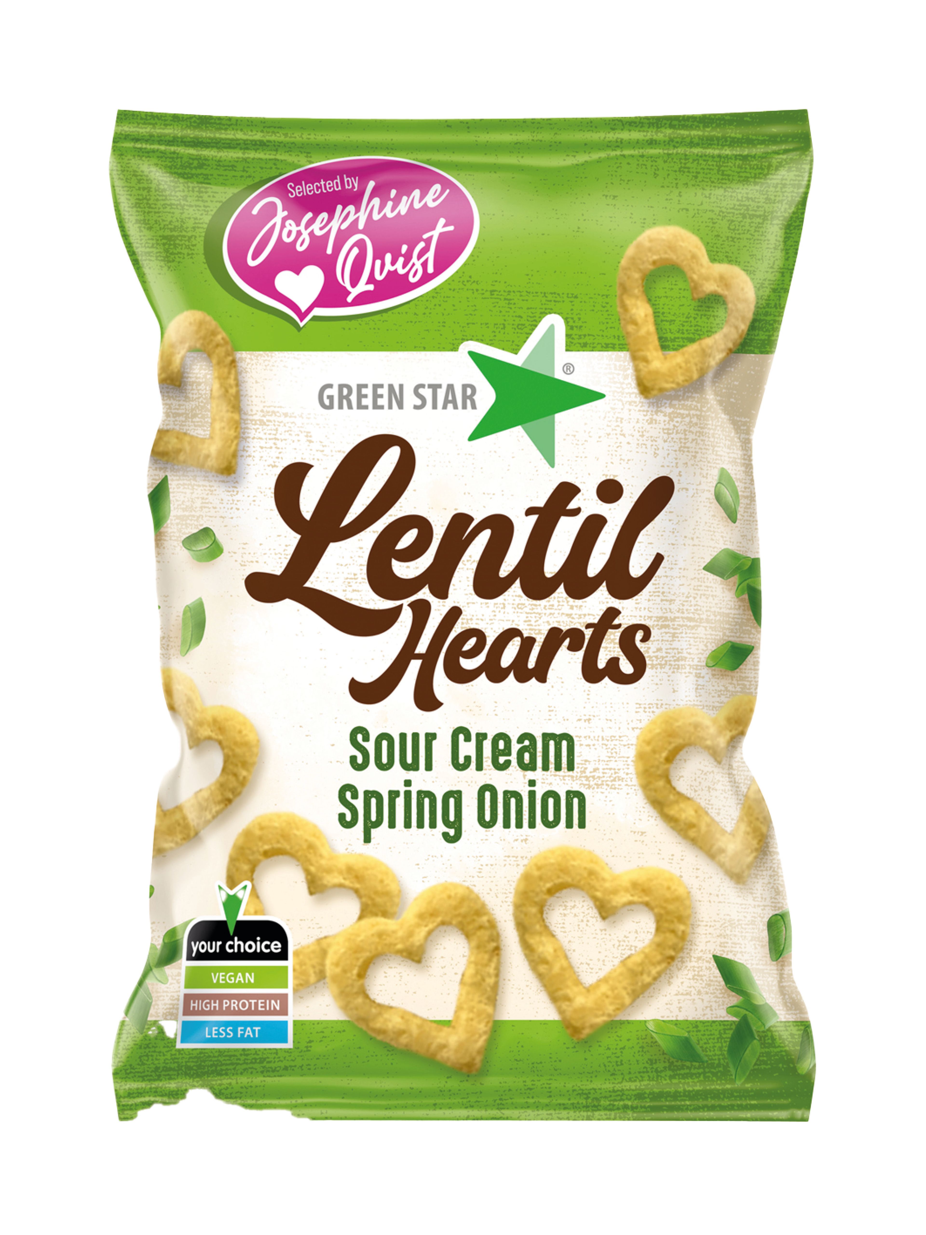 Produktbild som visar Lentil Hearts Sour Cream & Spring Onion - By Josephine Qvist från Green Star