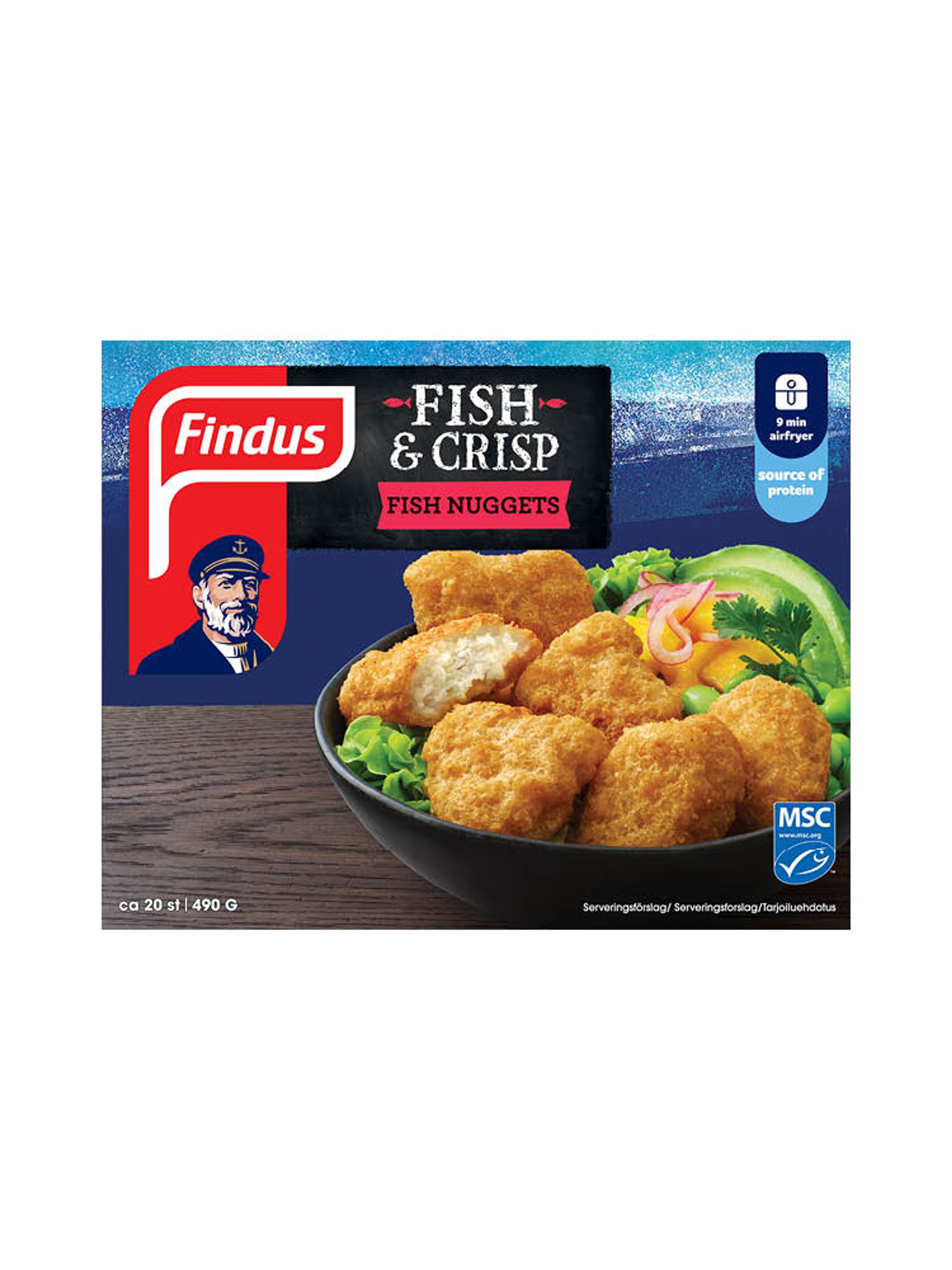 Produktbild som visar Fish & Crips Fish Nuggets från Findus