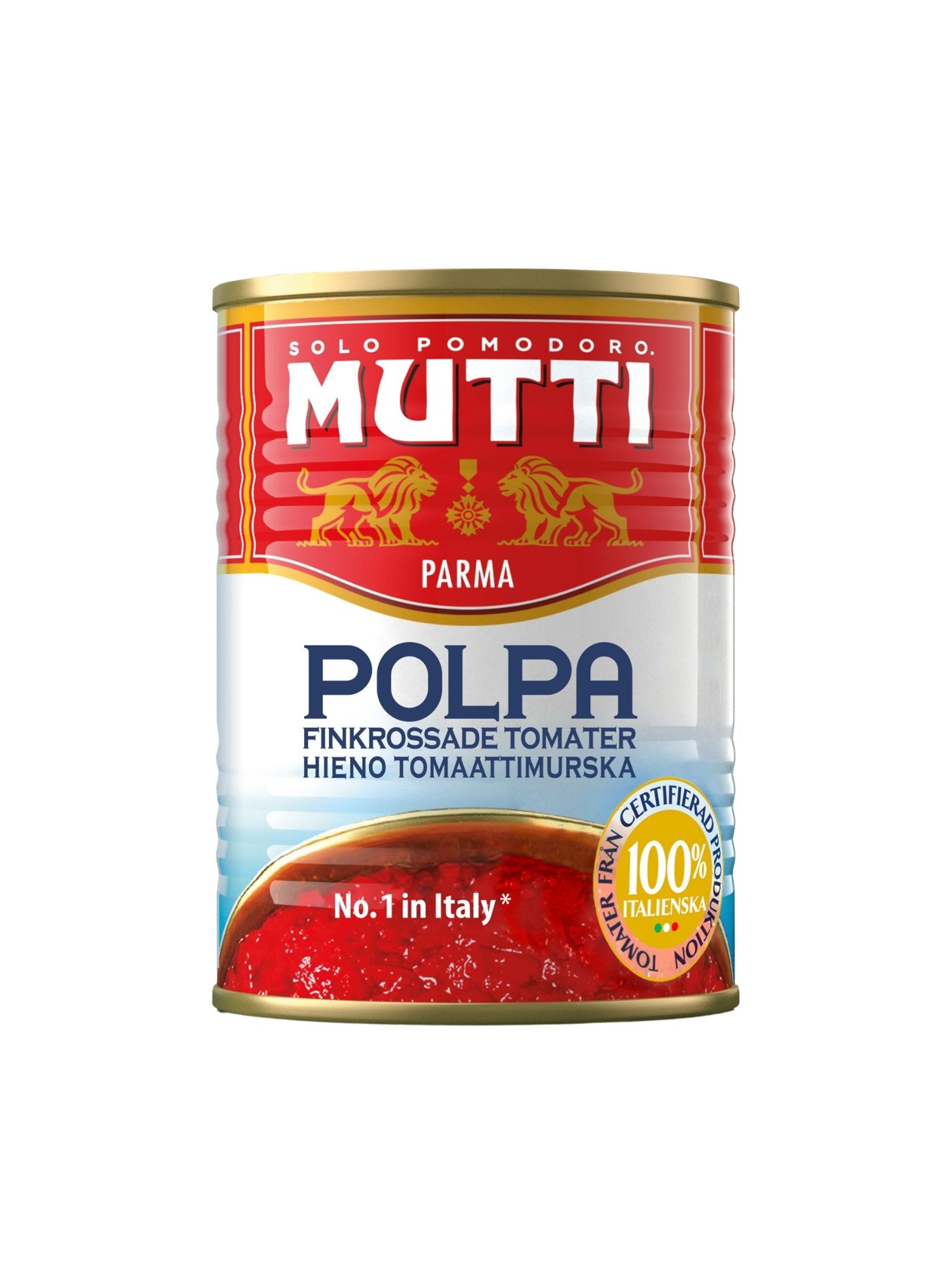 Produktbild som visar Polpa finkrossade tomater från Mutti