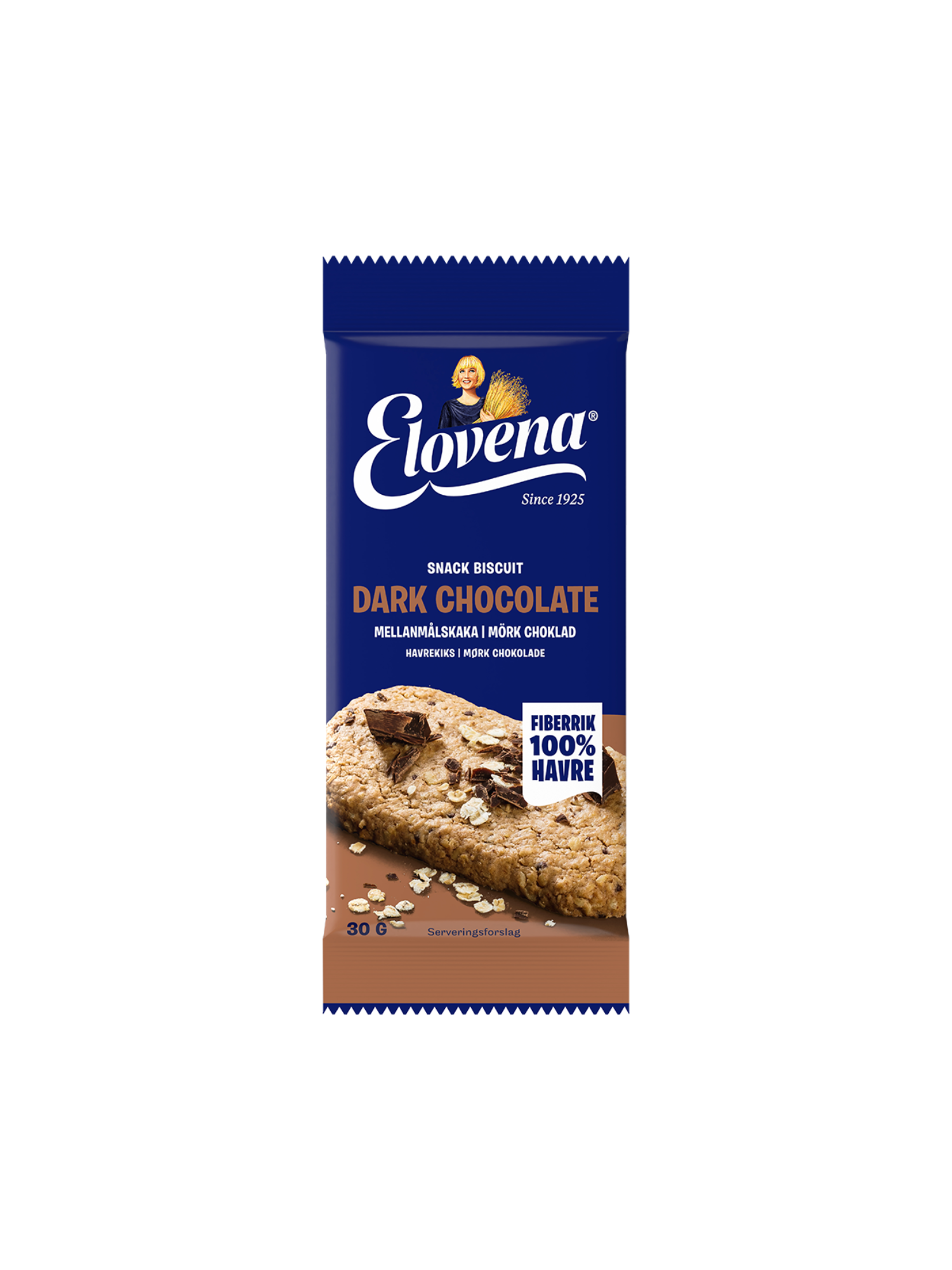 Produktbild som visar Mellanmålskaka Mörk Choklad från Elovena