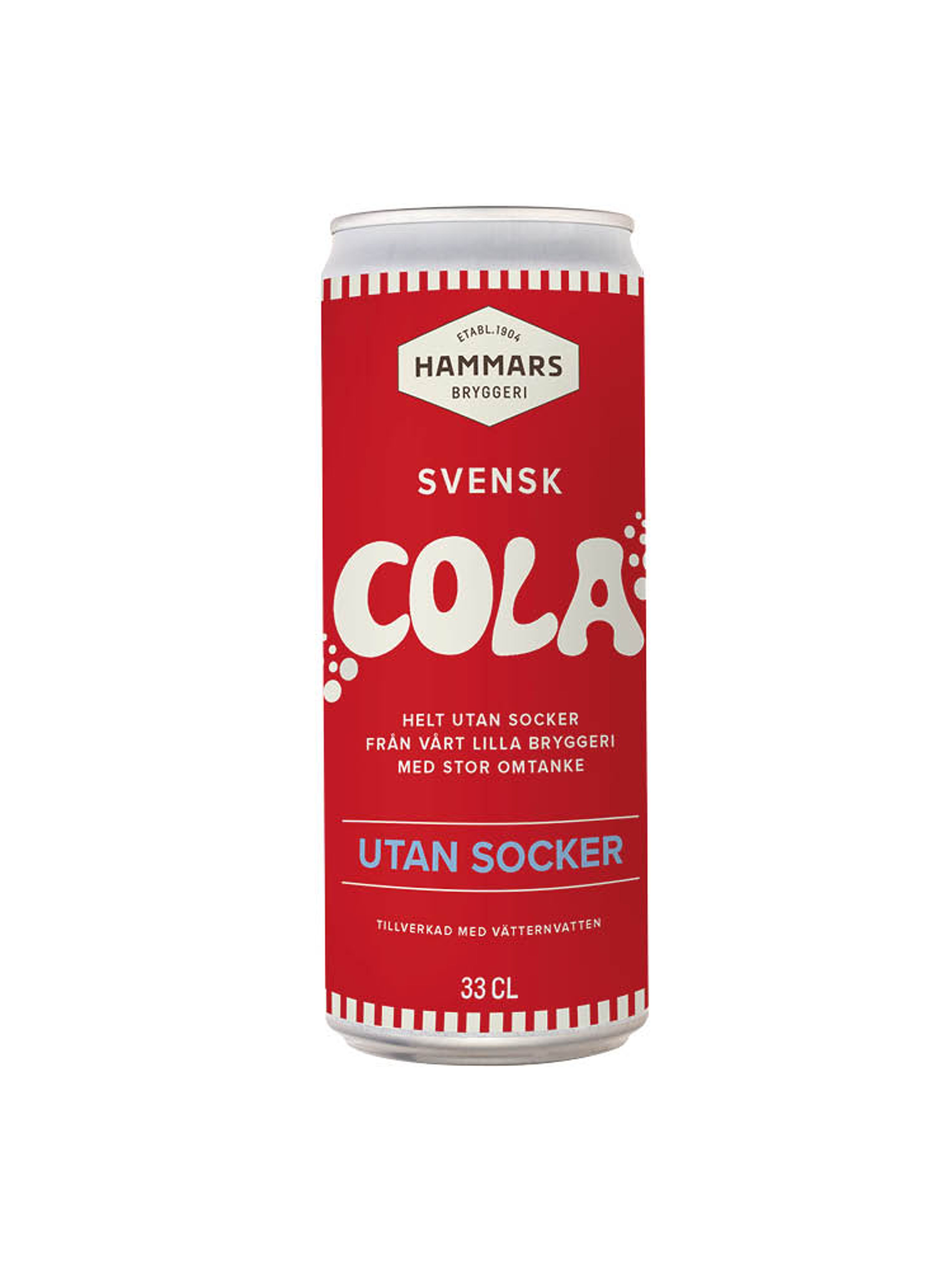 Produktbild som visar Svensk Cola Utan socker från Hammars Bryggeri