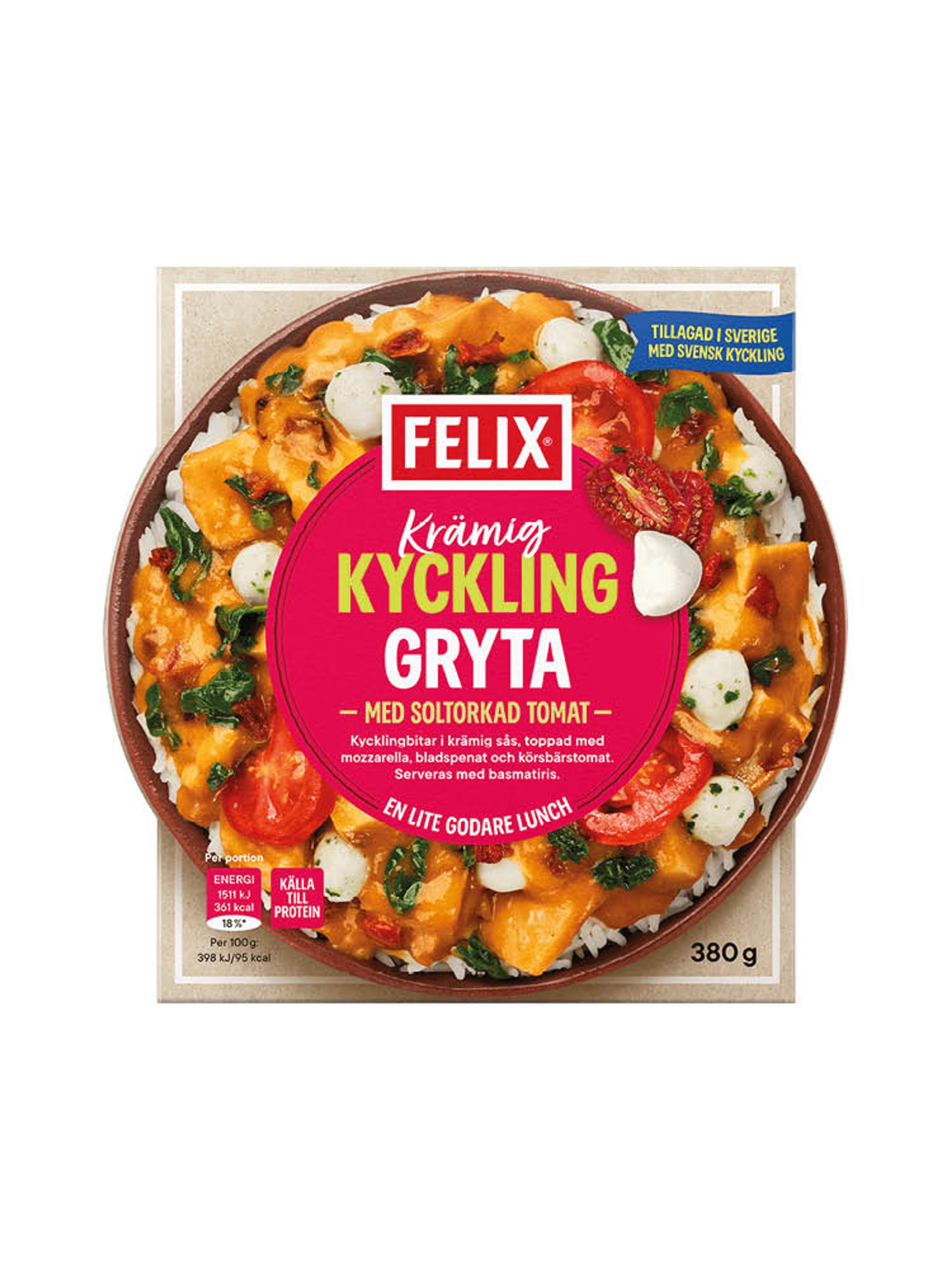 Produktbild som visar Krämig kycklinggryta med soltorkad tomat från Felix