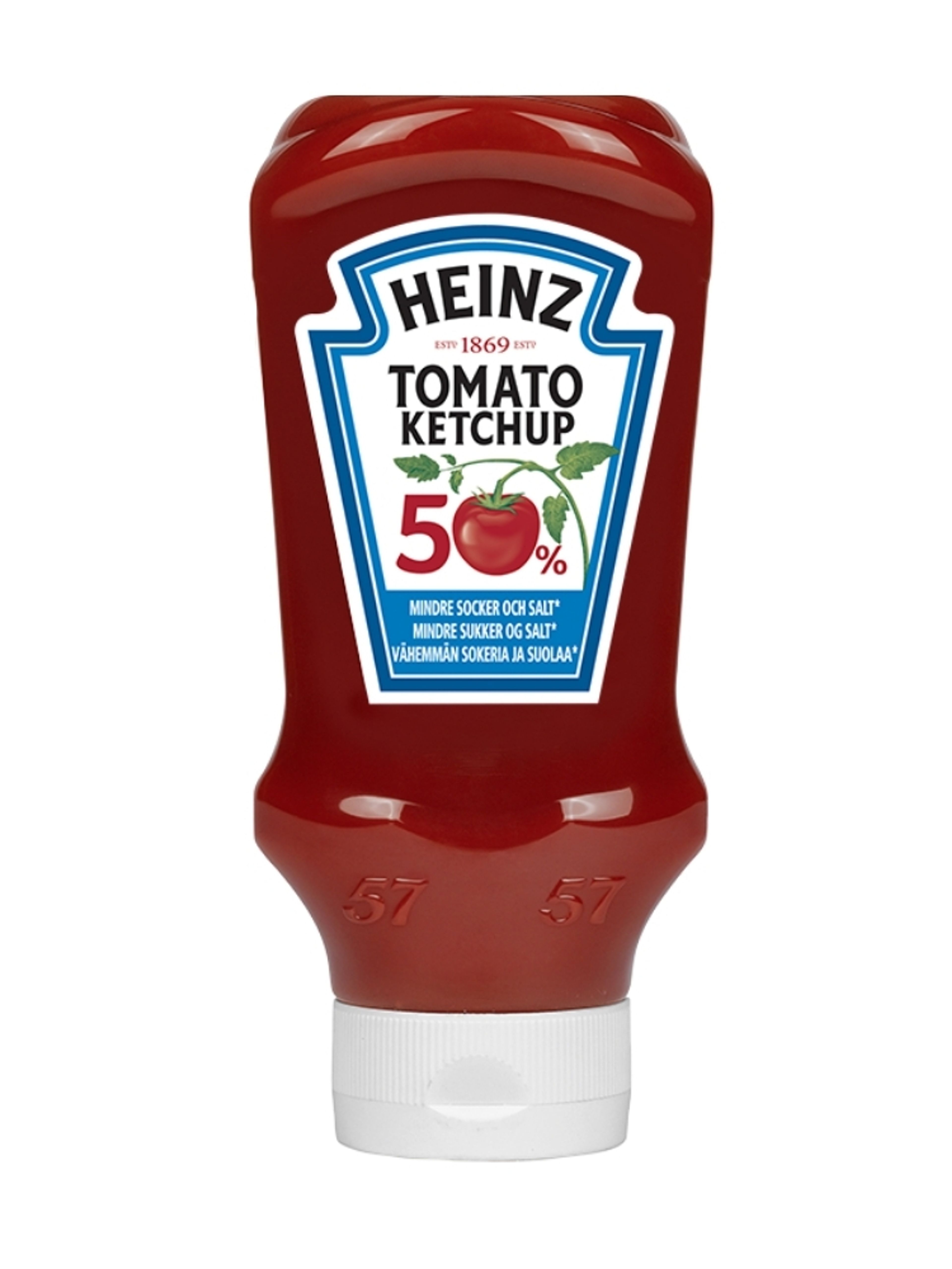 Produktbild som visar Ketchup 50% Mindre Socker & Salt från Heinz
