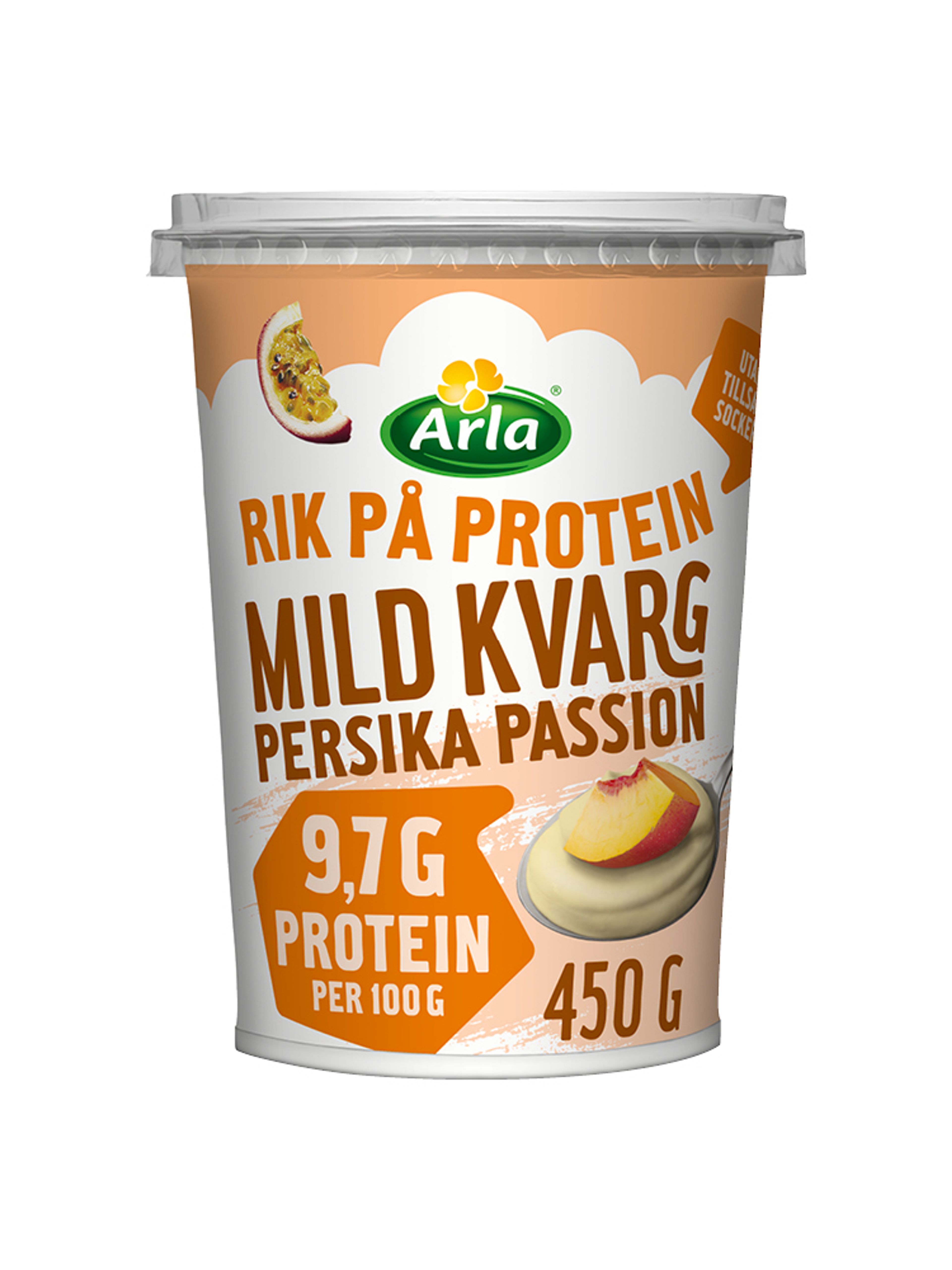 Produktbild som visar Mild kvarg persika / passion 0.2% från Arla®