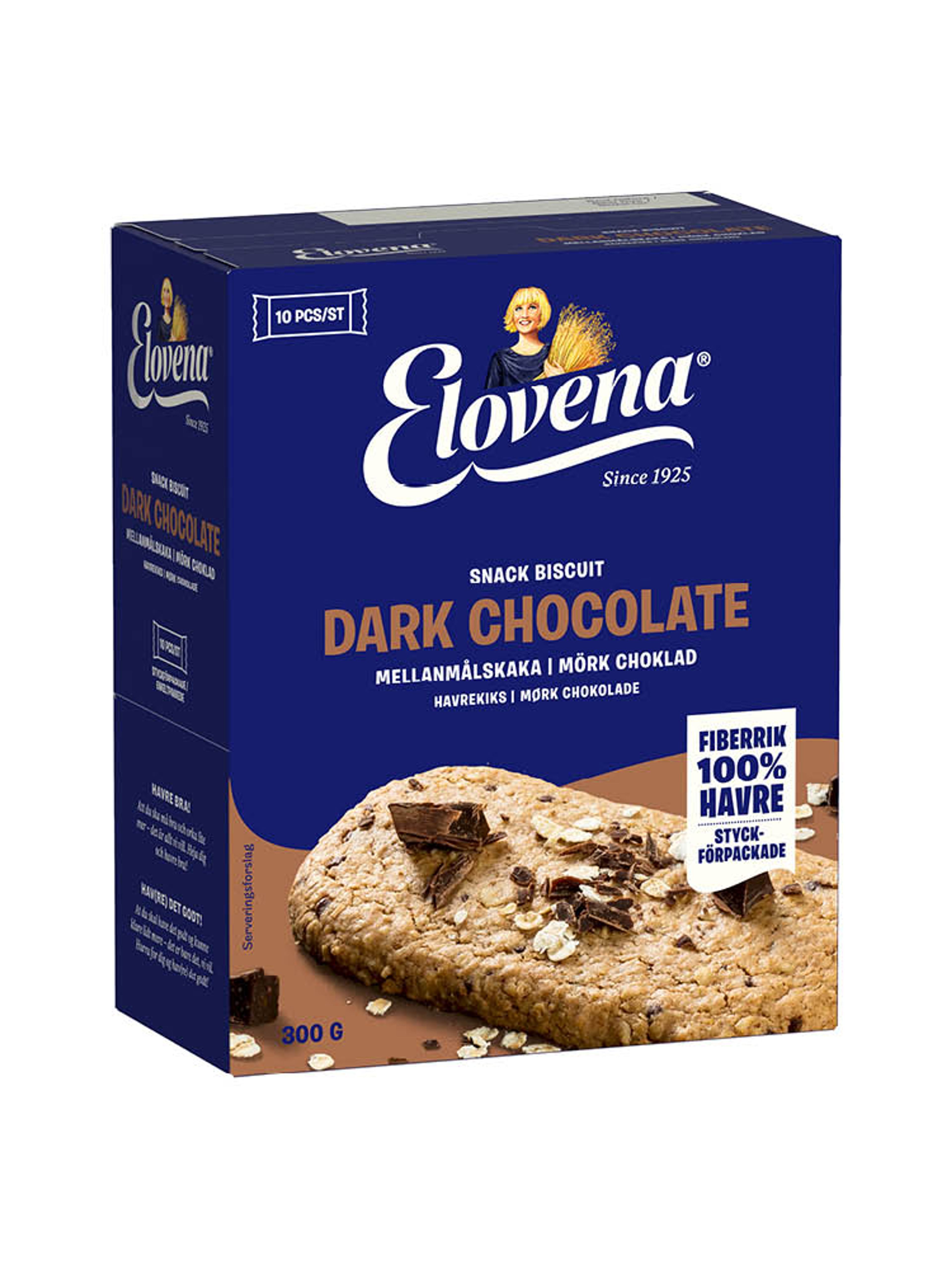 Produktbild som visar Mellanmålskaka Mörk Choklad från Elovena