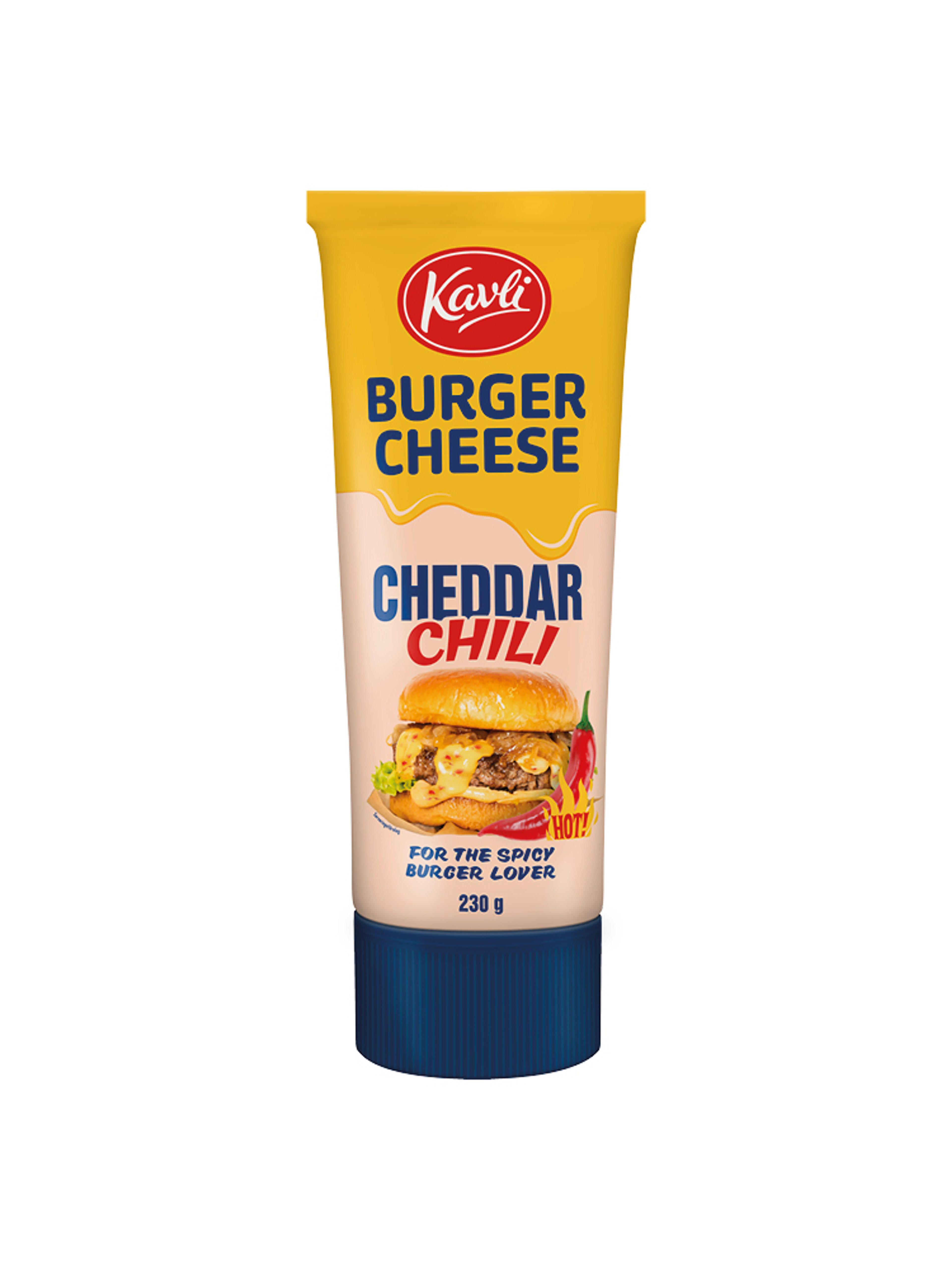 Produktbild som visar Burger Cheese Cheddar Chili från Kavli