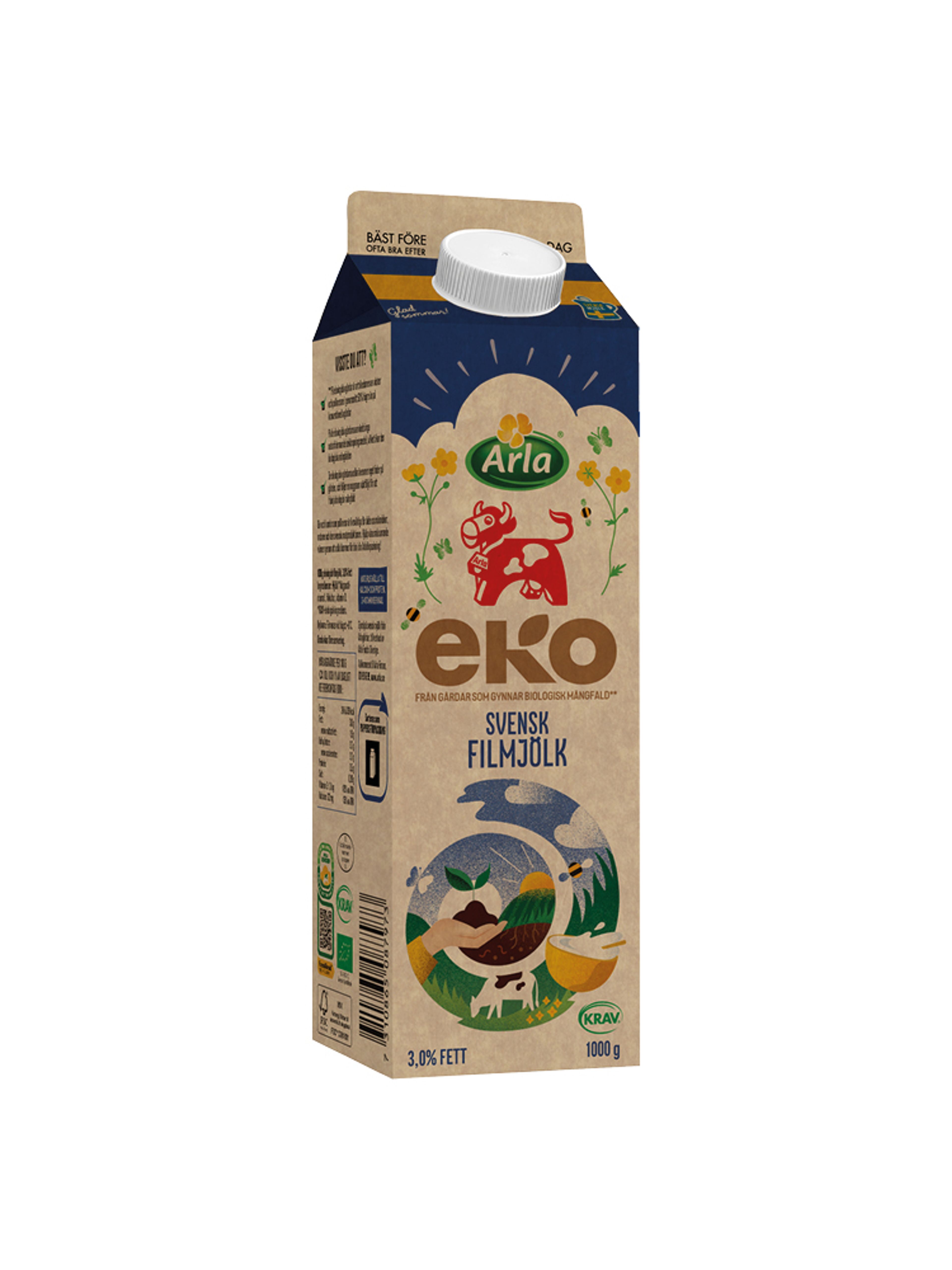 Produktbild som visar Ekologisk filmjölk 3% från Arla Ko®
