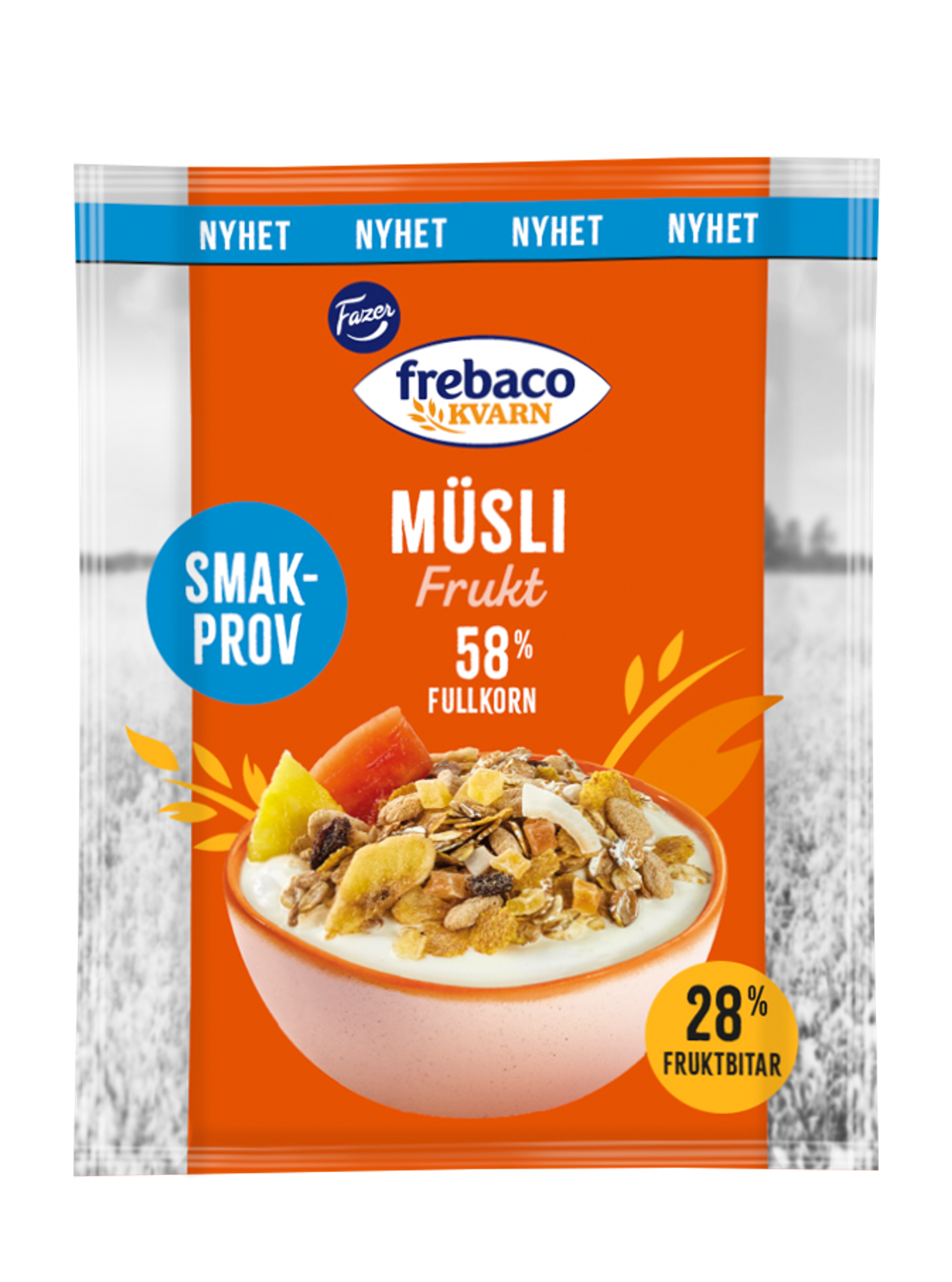 Produktbild som visar Nyheter musli från Frebaco Kvarn