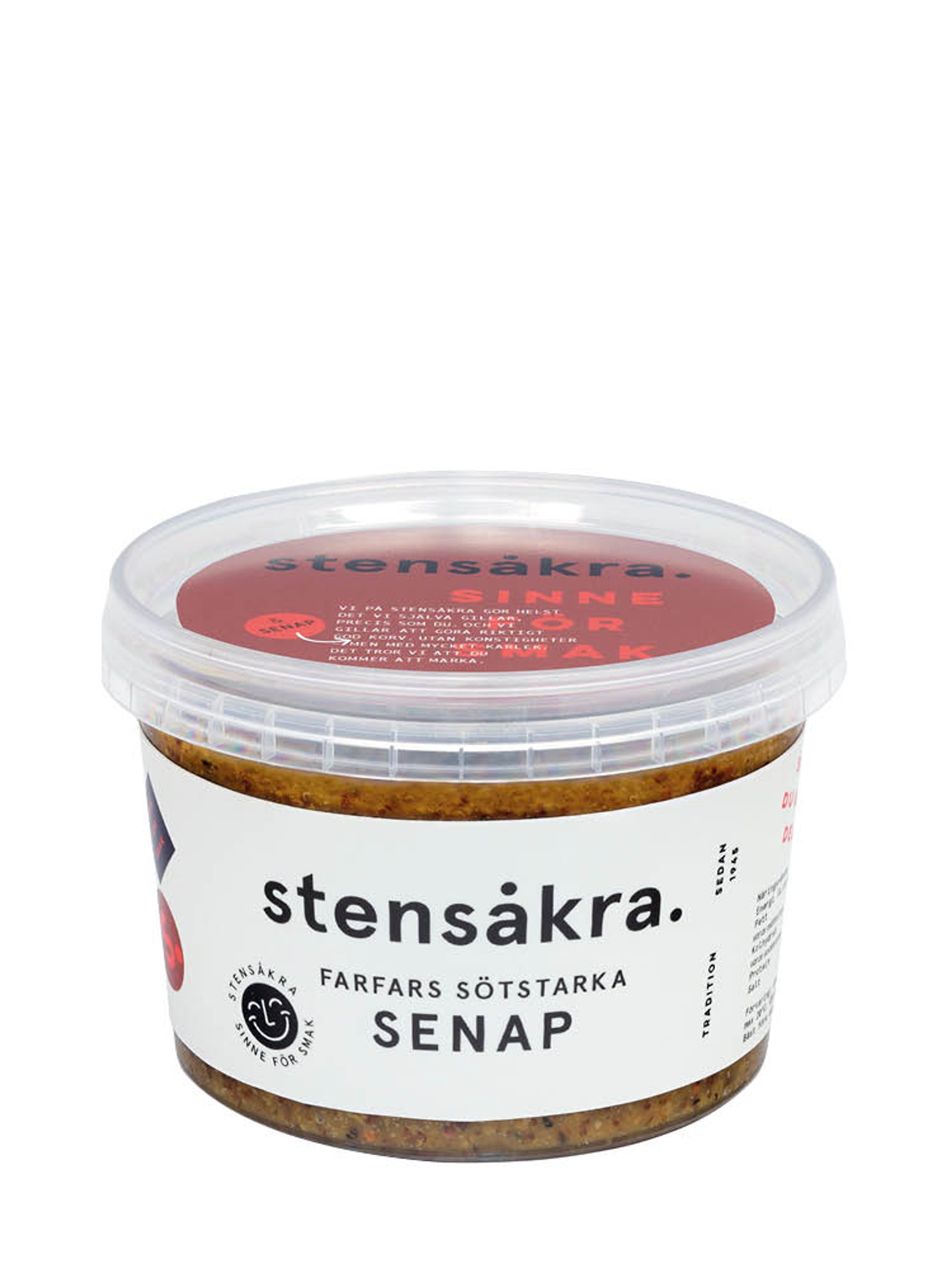 Produktbild som visar Farfars Sötstarka Senap från Stensåkra