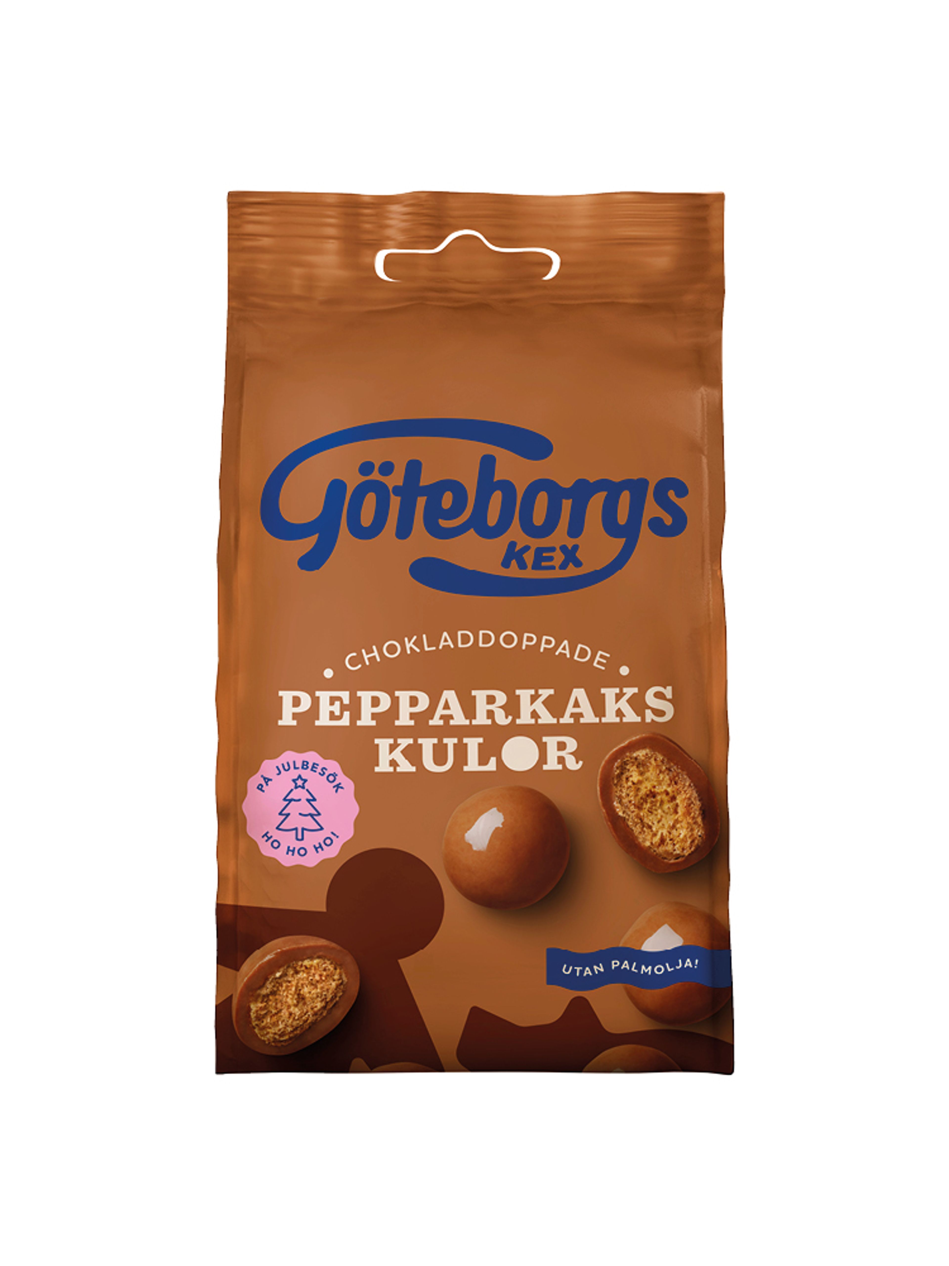 Produktbild som visar Pepparkakskulor Mjölkchoklad från Göteborgs Kex