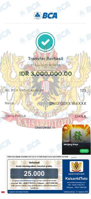 BUKTI JACKPOT KAISAR4DTOTO