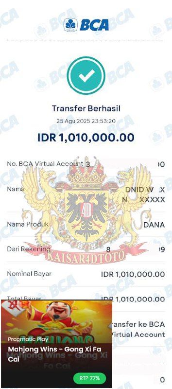 BUKTI JACKPOT KAISAR4DTOTO