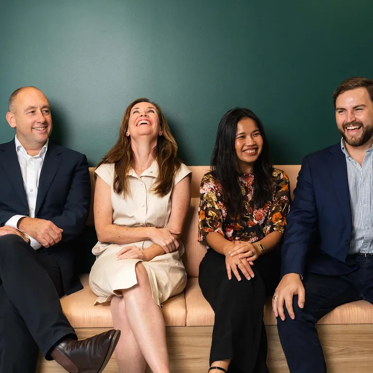Colleagues laughing