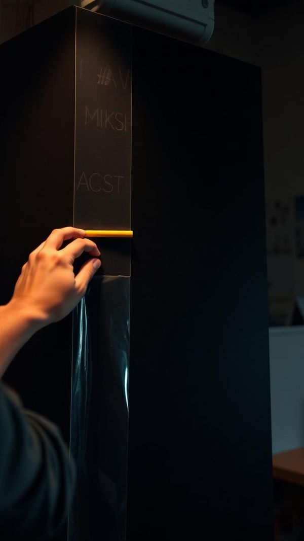 Aplicação de vinil num painel escuro