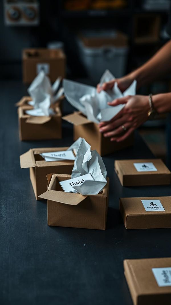 Embalagem de artigos personalizados em caixas kraft