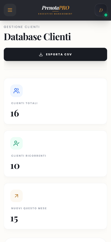 CRM prenotapro mobile