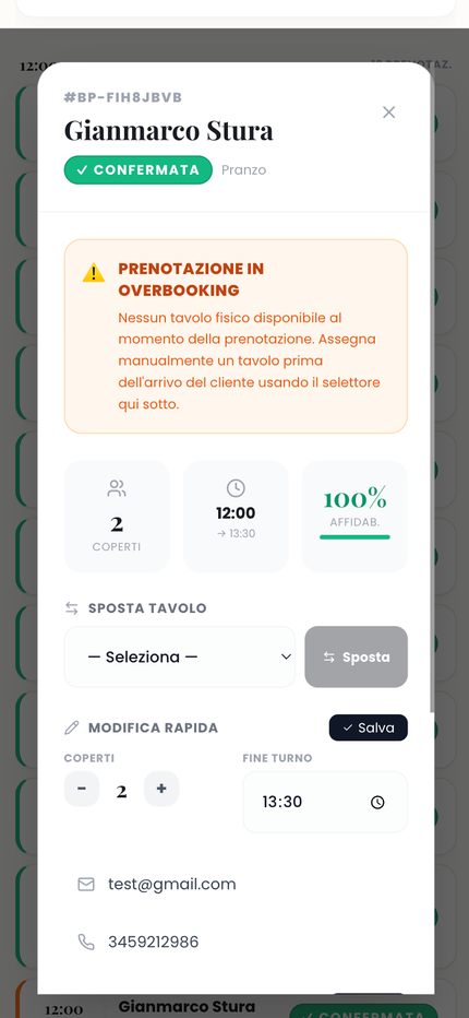 Overbooking Prenotapro mobile