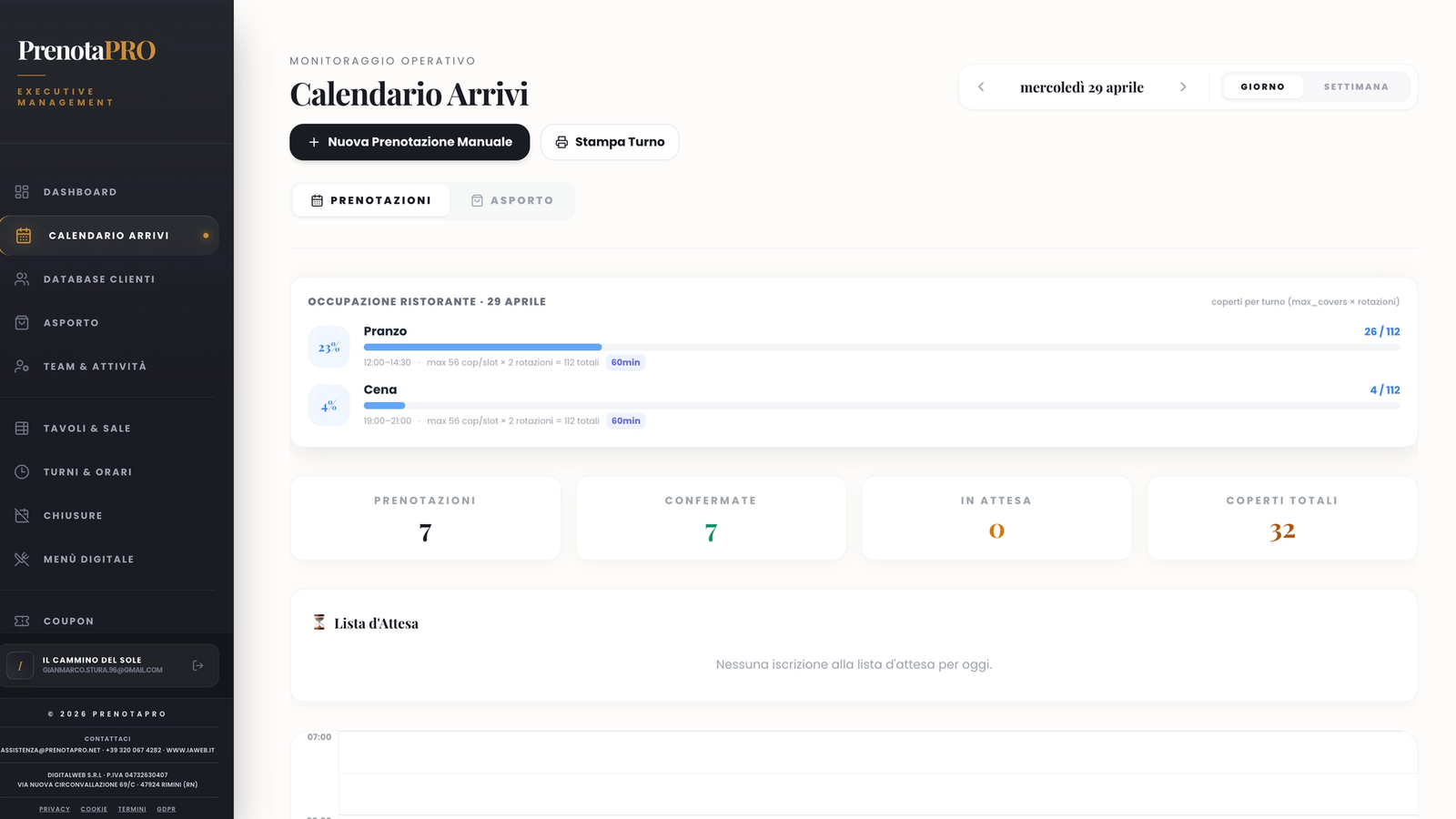 Prenotapro Calendario Arrivi
