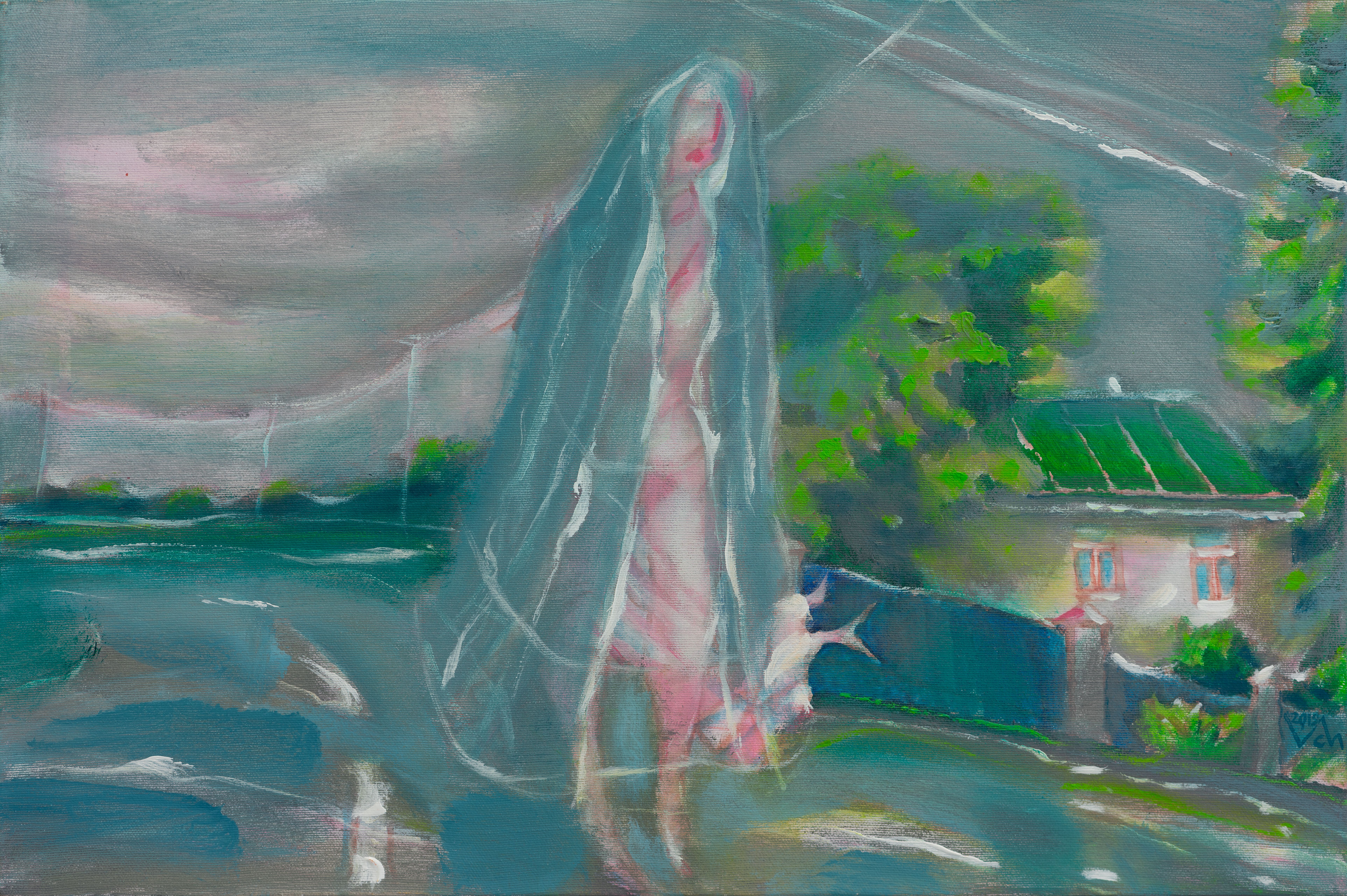 “Rain”, 2019, Acrylic by Viktor Chumachenko