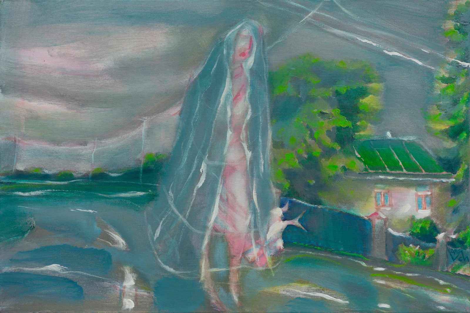 “Rain”, 2019, Acrylic by Viktor Chumachenko