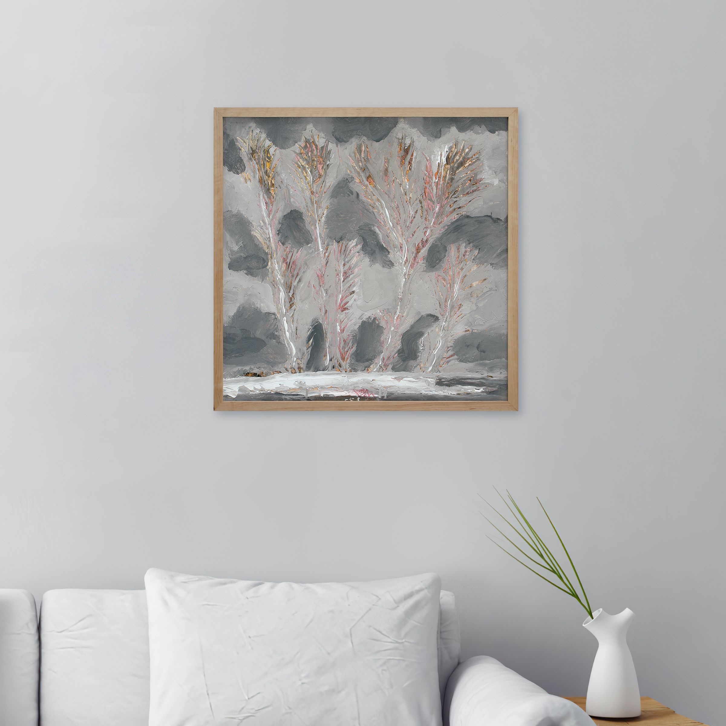 Trees in Hoarfrost by Viktor Chumachenko — artwork in an interior