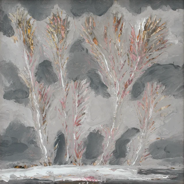 “Trees in Hoarfrost”, Acrylic by Viktor Chumachenko