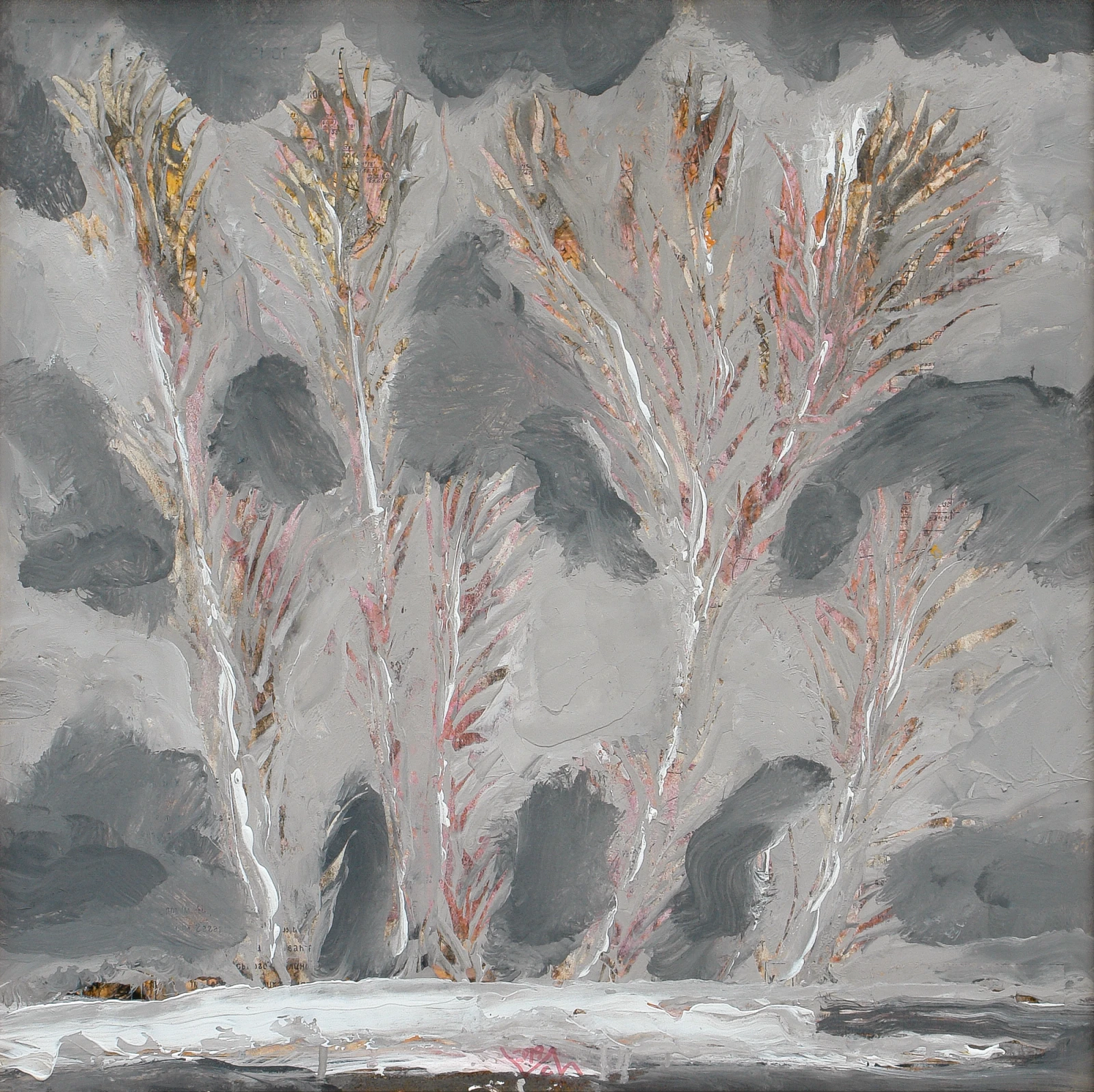 “Trees in Hoarfrost”, Acrylic by Viktor Chumachenko