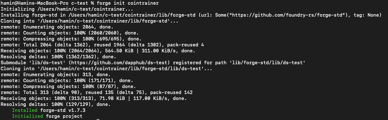 forge create cointrainer