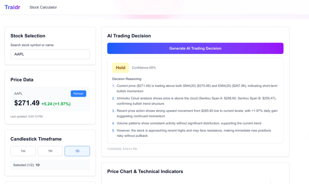 image of Traidr - AI Trading Platform