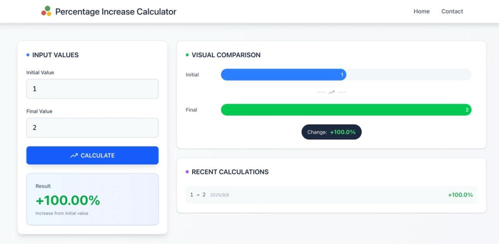 image of Percentage Increase Calculator