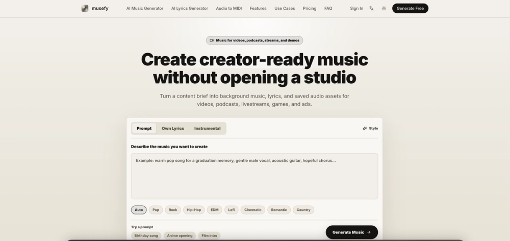 image of Musefy - AI Music Generator image of Musefy - AI Music Generator
