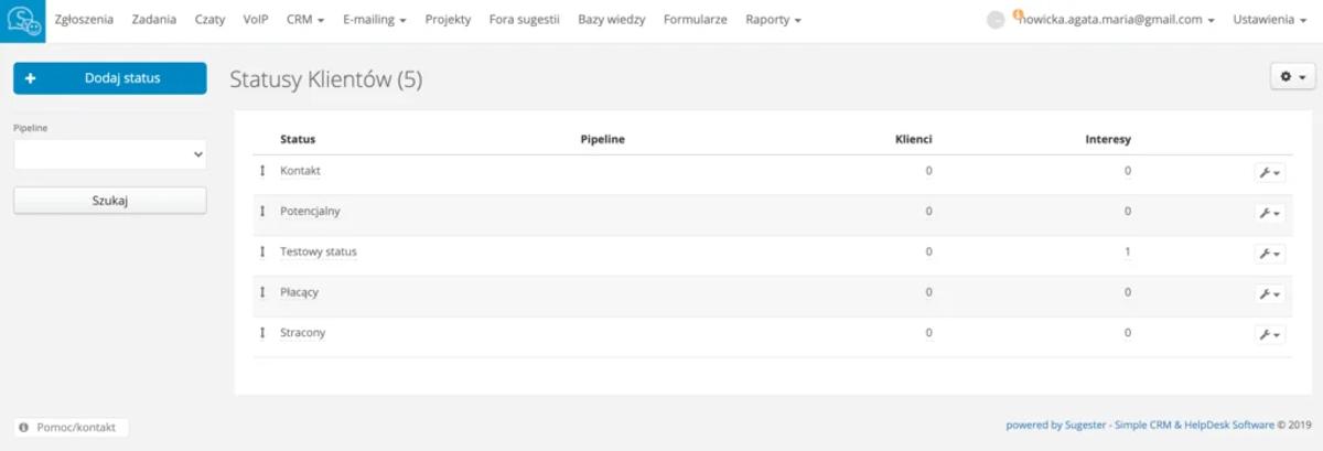 Recenzja: Sugester – system CRM