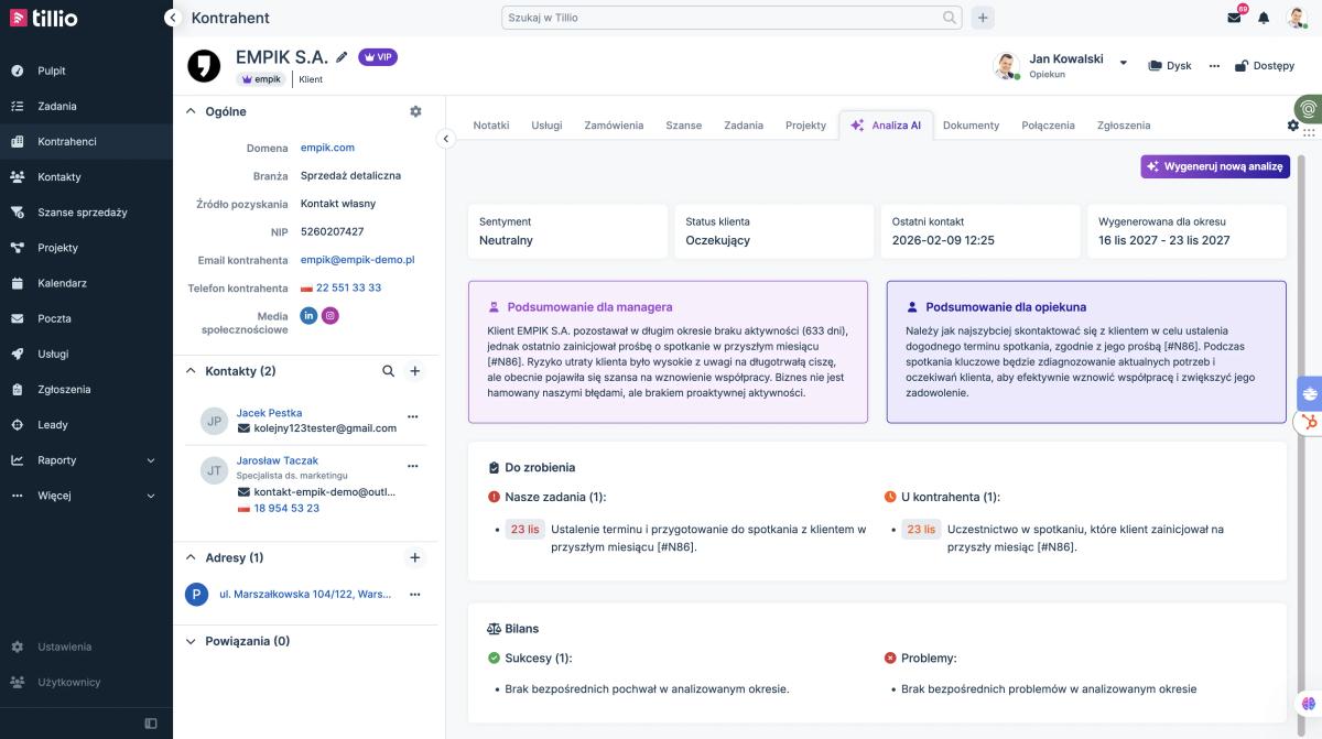 Recenzja 2026/2027: Tillio CRM Grow