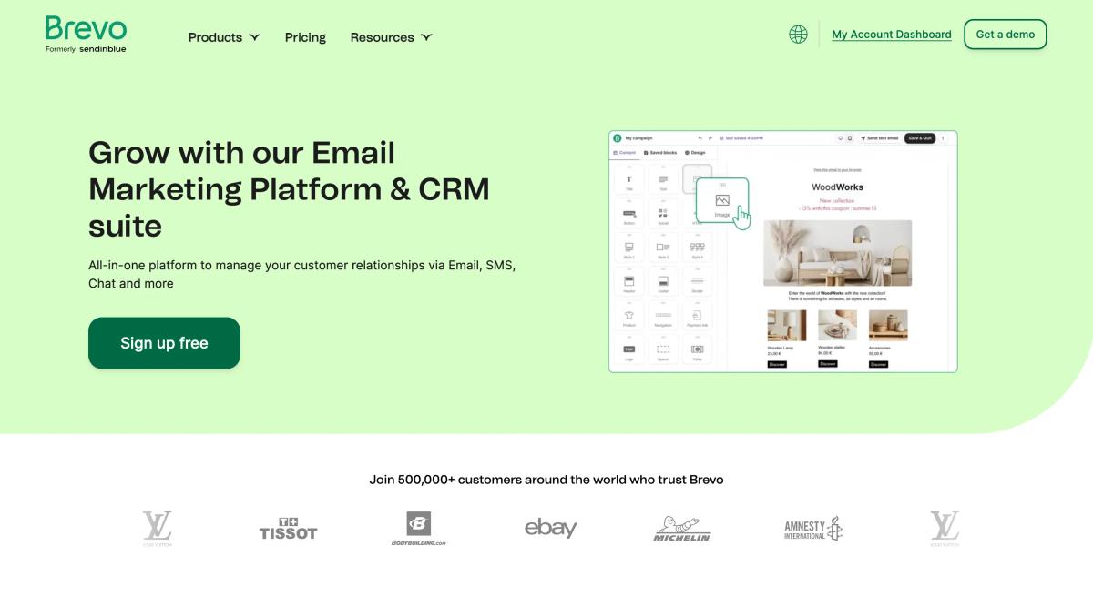 obrazek przedstawiajacy brevo landing page