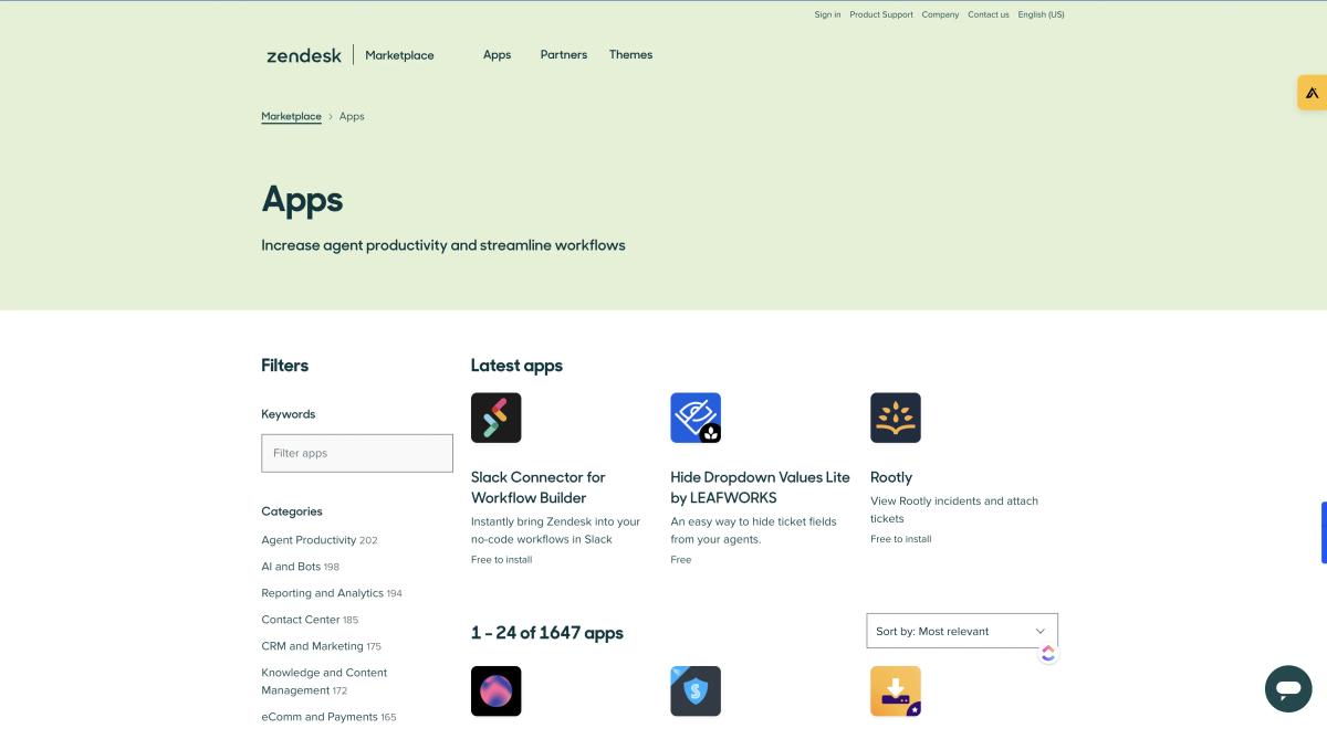 Zendesk marketplace
