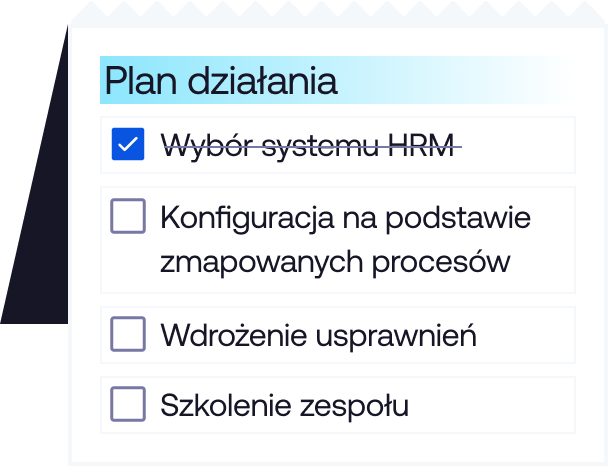 Plan działania wdrożenia systemu HRM