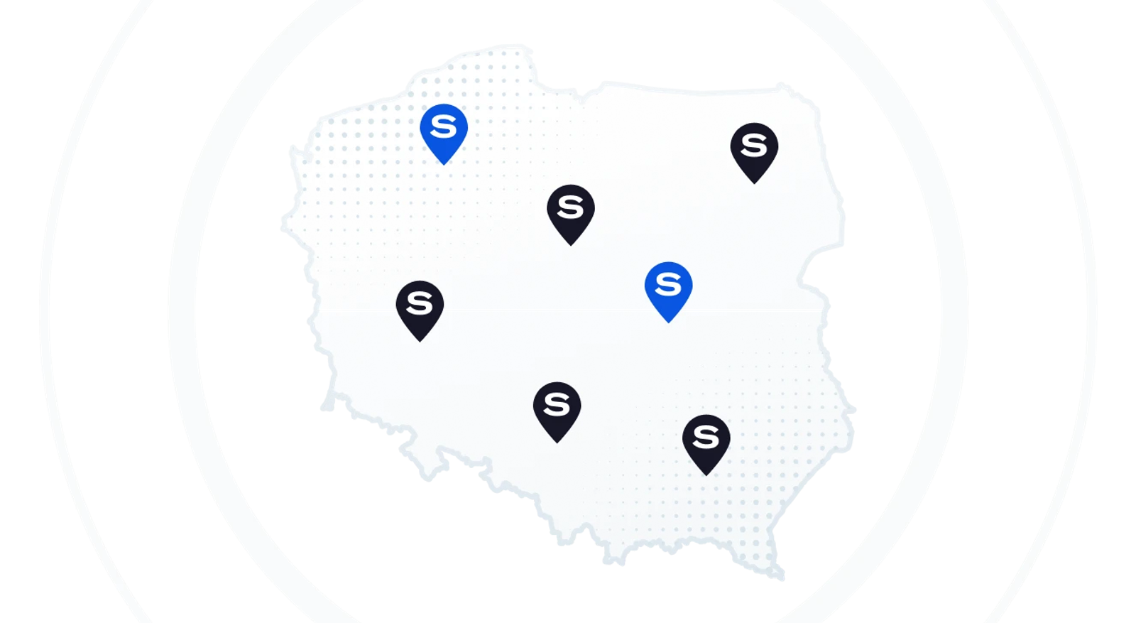 Mapa Polski z lokalizacjami konsultantów SellWise