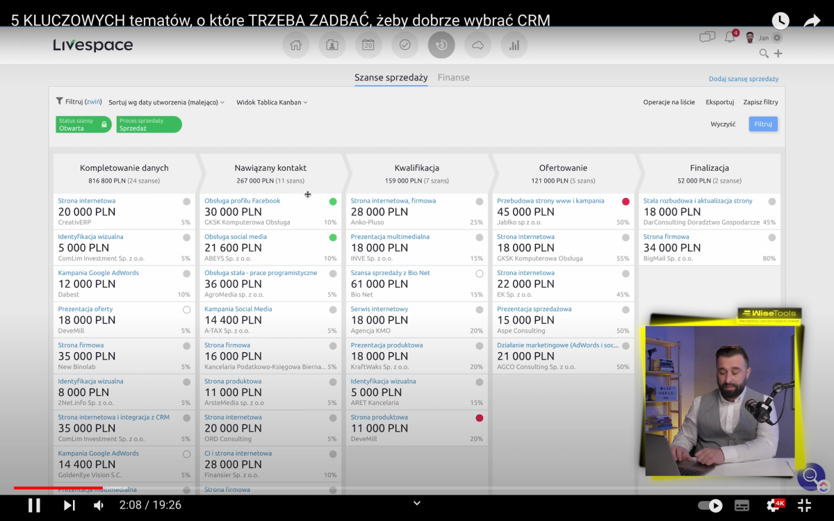 Automatyzacja procesów biznesowych - oprogramowanie CRM LiveSpace