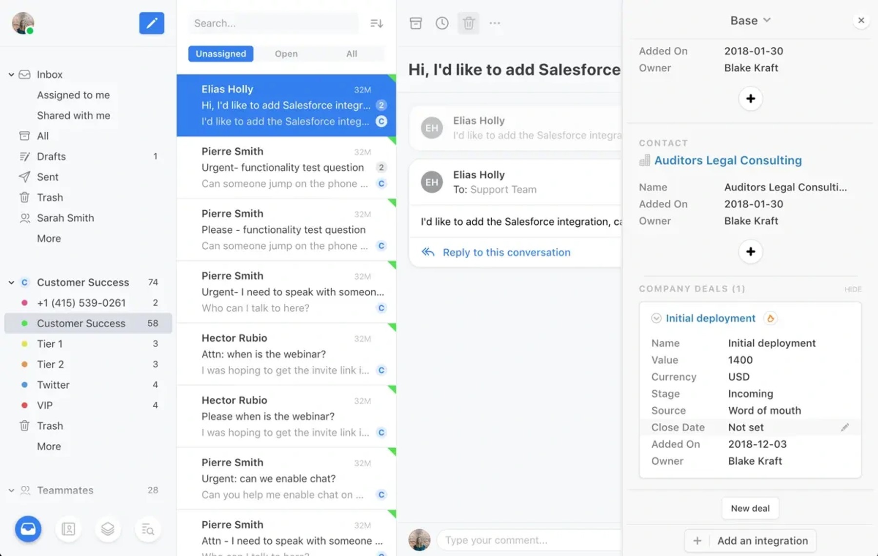 Panel Zendesk Sell