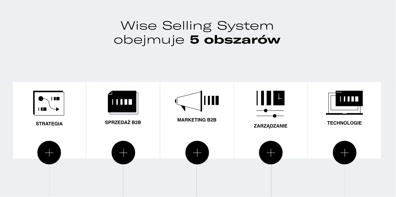 Wise Selling System obejmuje strategię, sprzedaż B2B, marketing B2B, zarządzanie i technologie