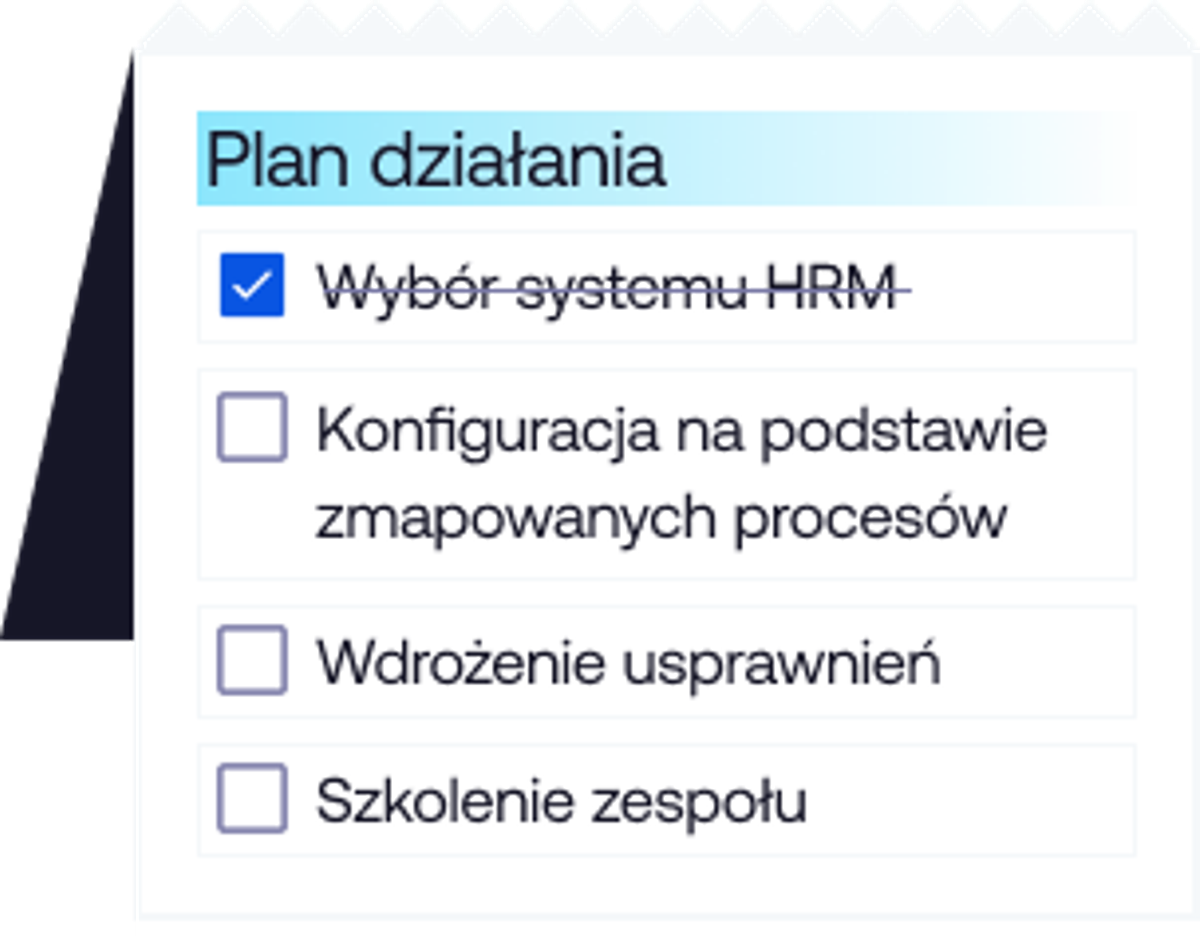 Plan działania wdrożenia systemu HRM