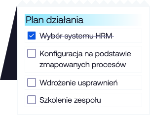 Plan działania wdrożenia systemu HRM