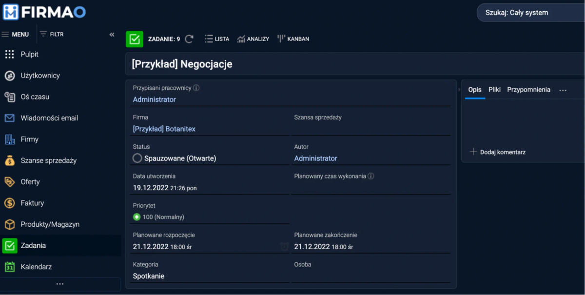 Recenzja: Firmao – system CRM